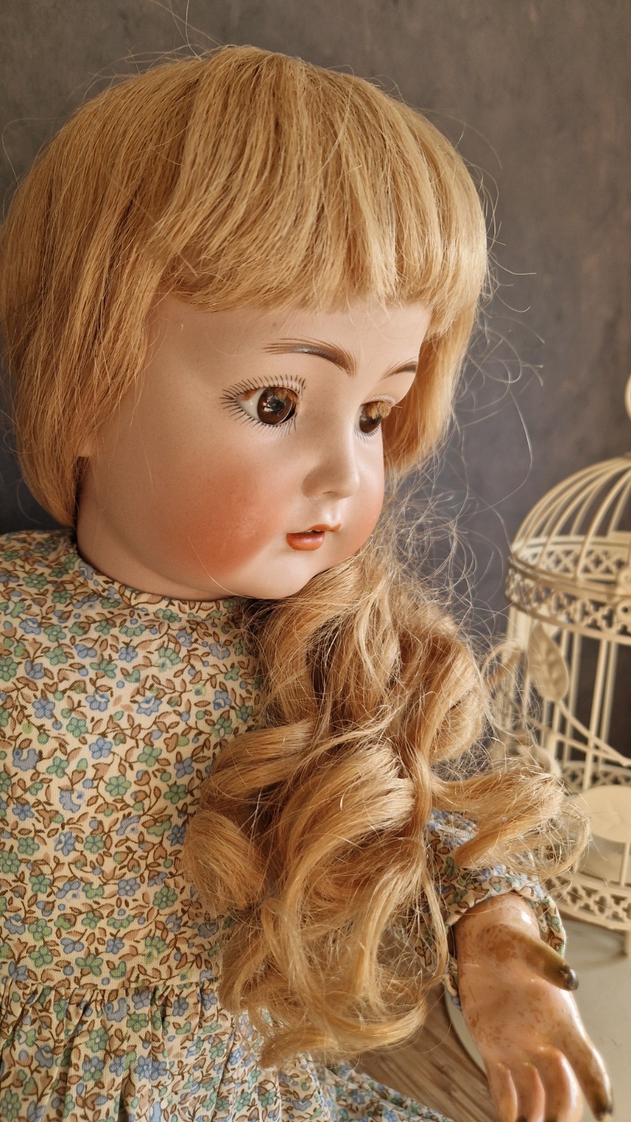 23″ Amazing Antique German Bisque Head Doll Simon Halbig 117n Mein Liebling