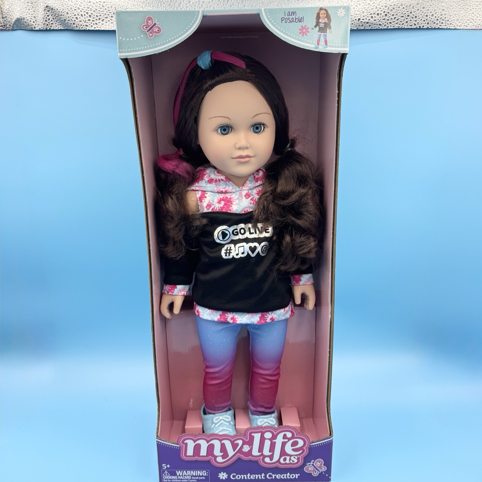 My Life As Poseable Content Creator Vlogger 18″ Doll, Dark Brunette Hair NEW ?