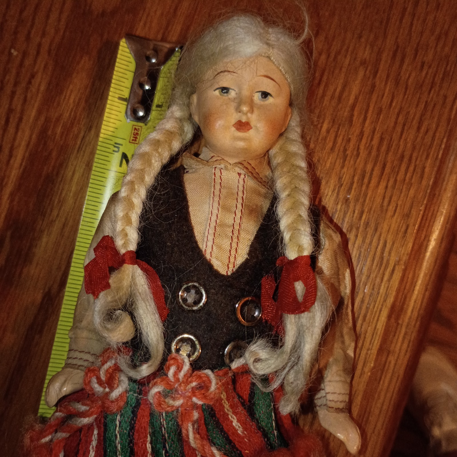 Vintage Martta Tuusula Cloth & Compo Cultural Ethnic Folk Doll Finland 1930s-on