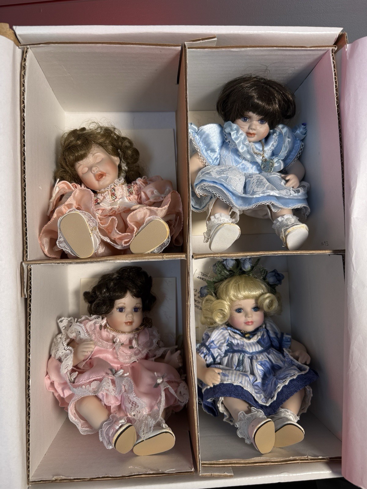 Vintage 10” Length By Marie Osmond Tiny Tots Porcelain Doll Collection . NIB COA