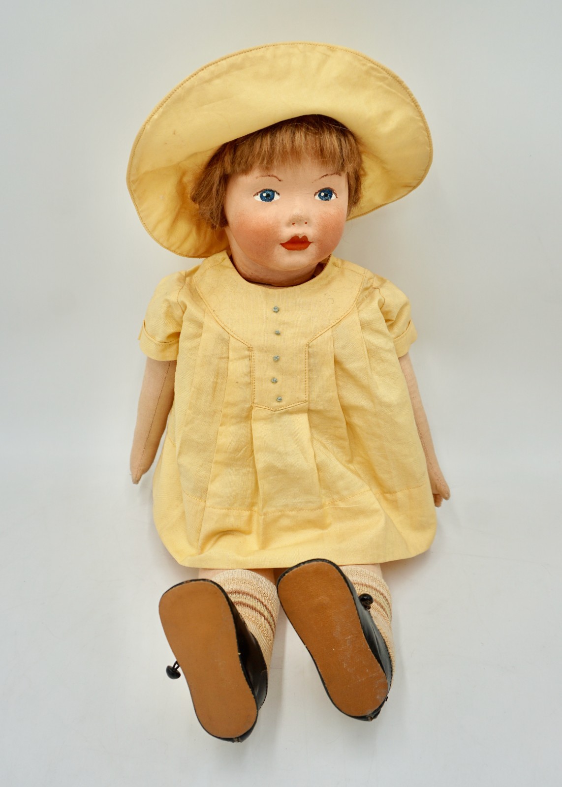 Wonderful Antique Kamkins Girl Doll with Red Heart