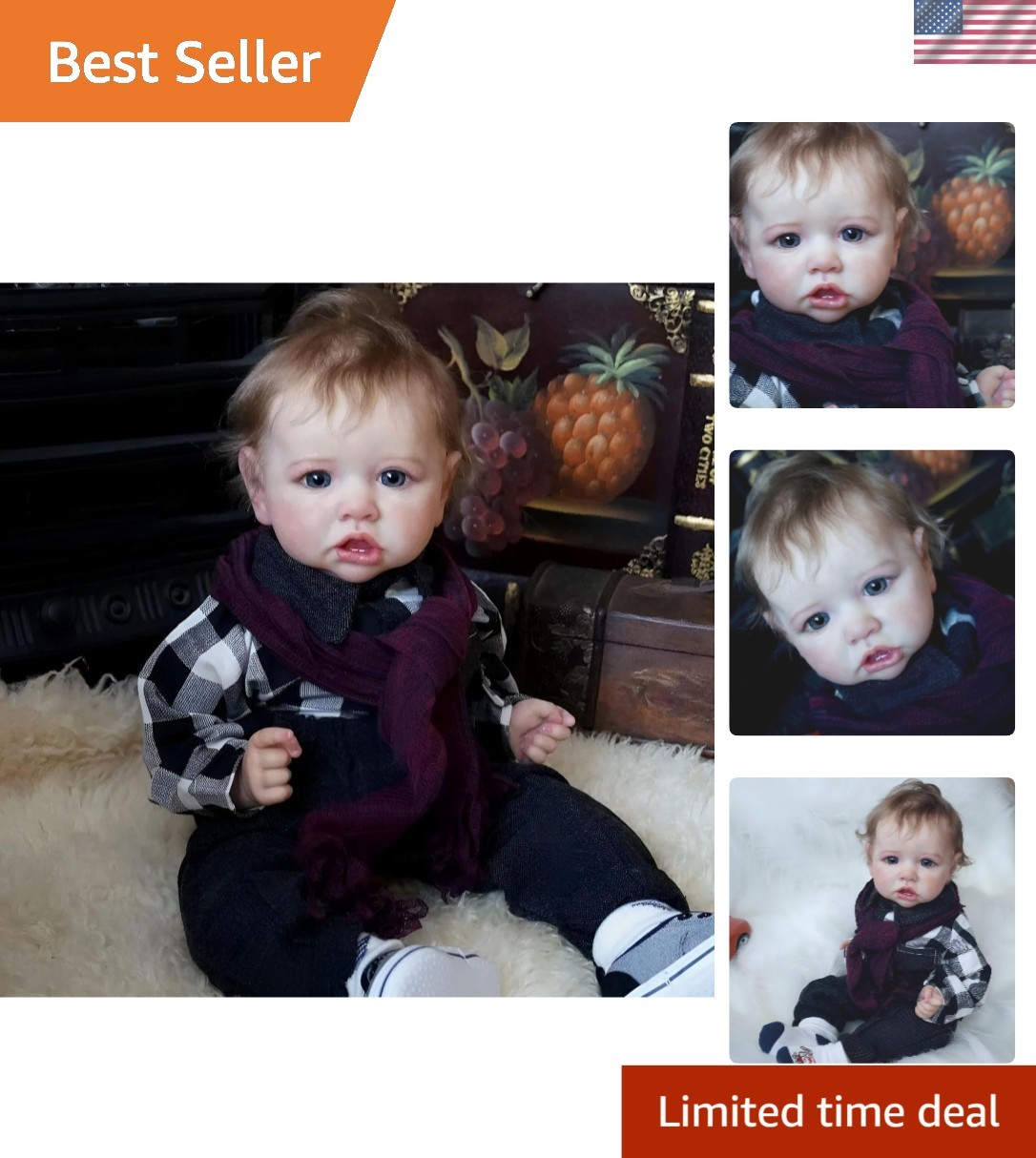 20-Inch Reborn Baby Doll – Lifelike Realistic Boy with Accessories for Kids 3+