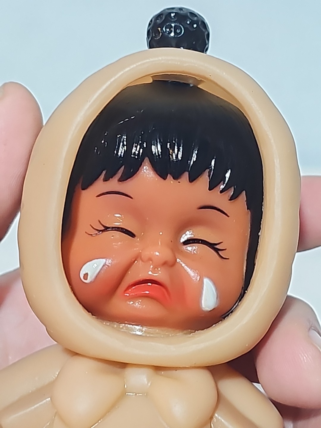 Vintage Spin Head Doll Blue Three Faces