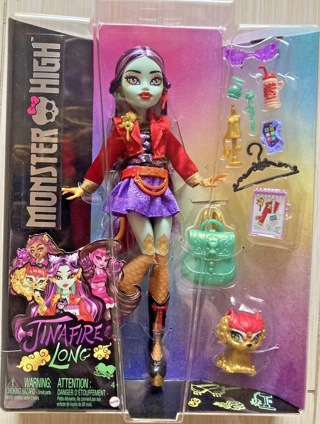 Monster High G3 Jinafire Long Fashion Doll w/Pet Cloudy “Yun Yun” NEW