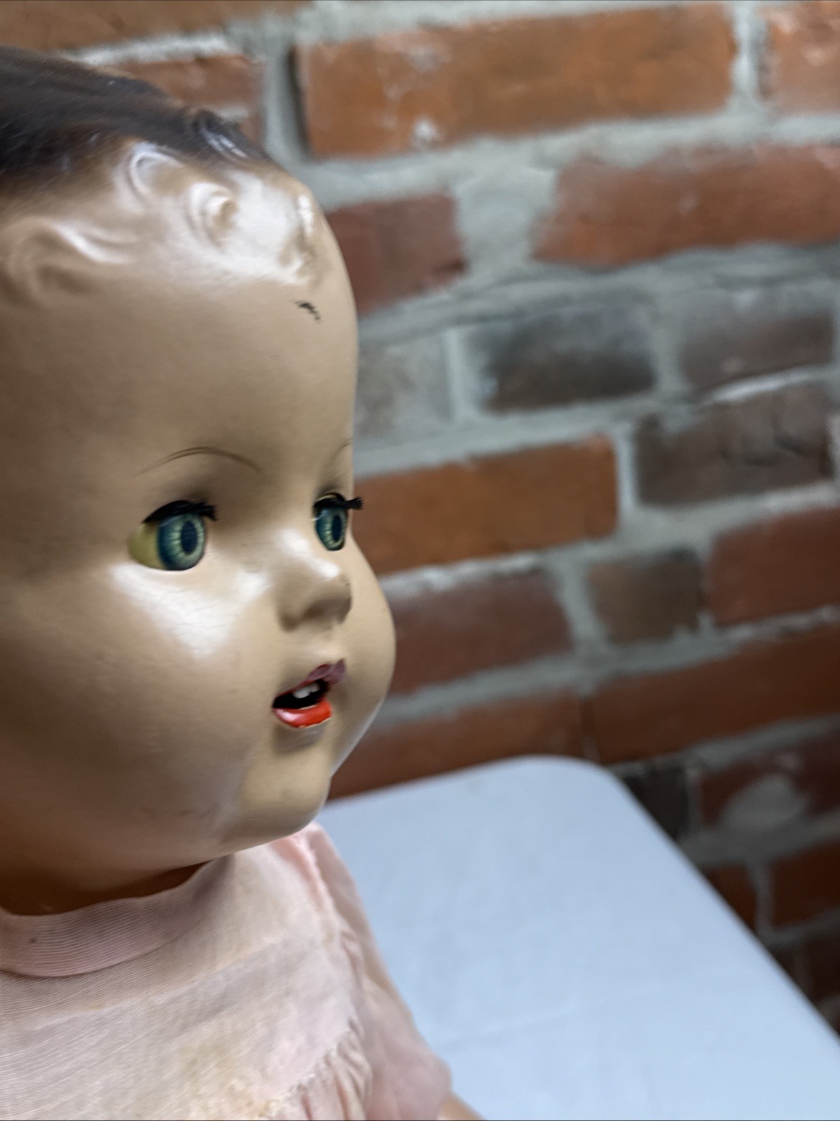 Darling, Vintage Composition & Cloth Baby Doll 22” Composite Antique