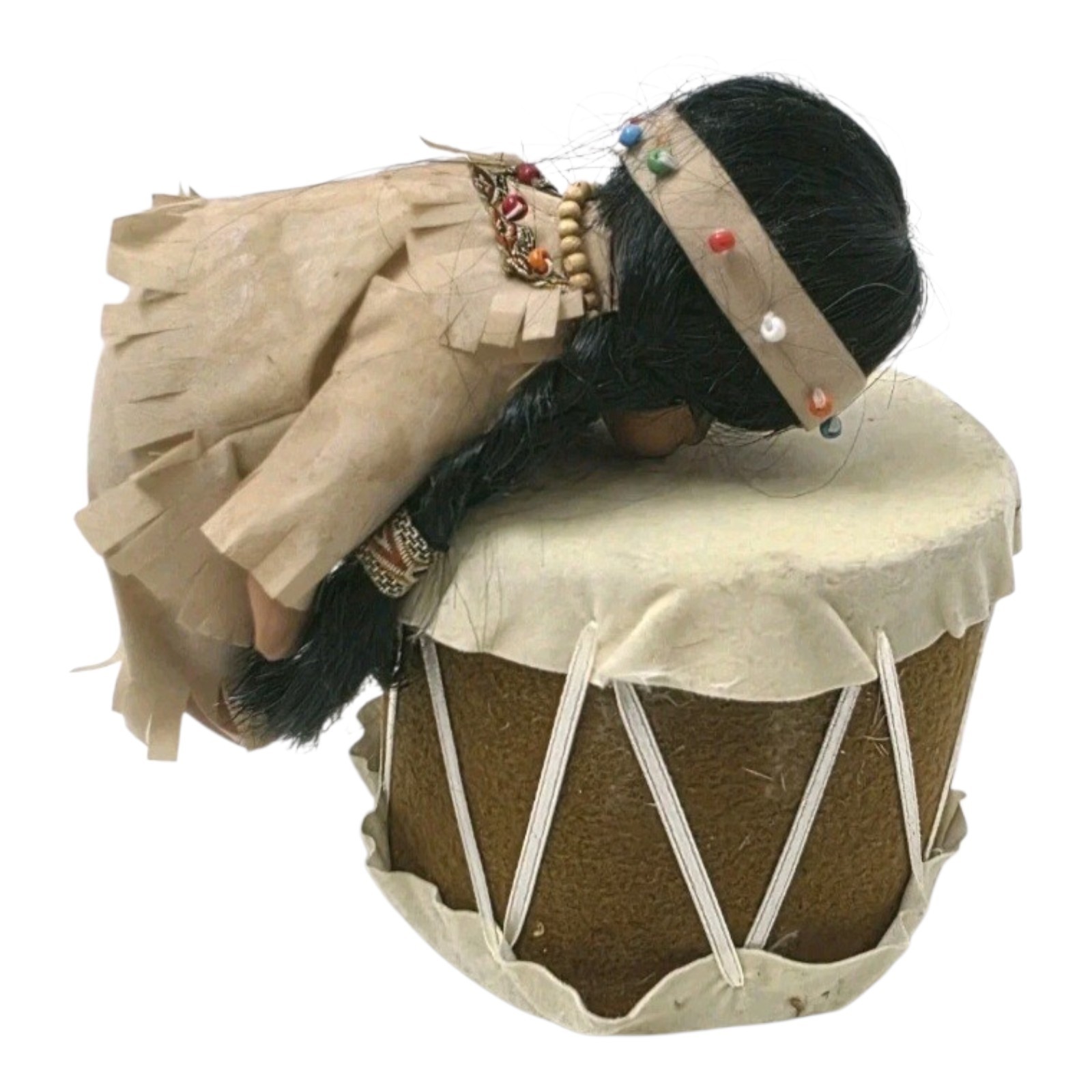 Little Willie Native American Porcelain Doll W/ Drum Emerald Doll Collection 12″