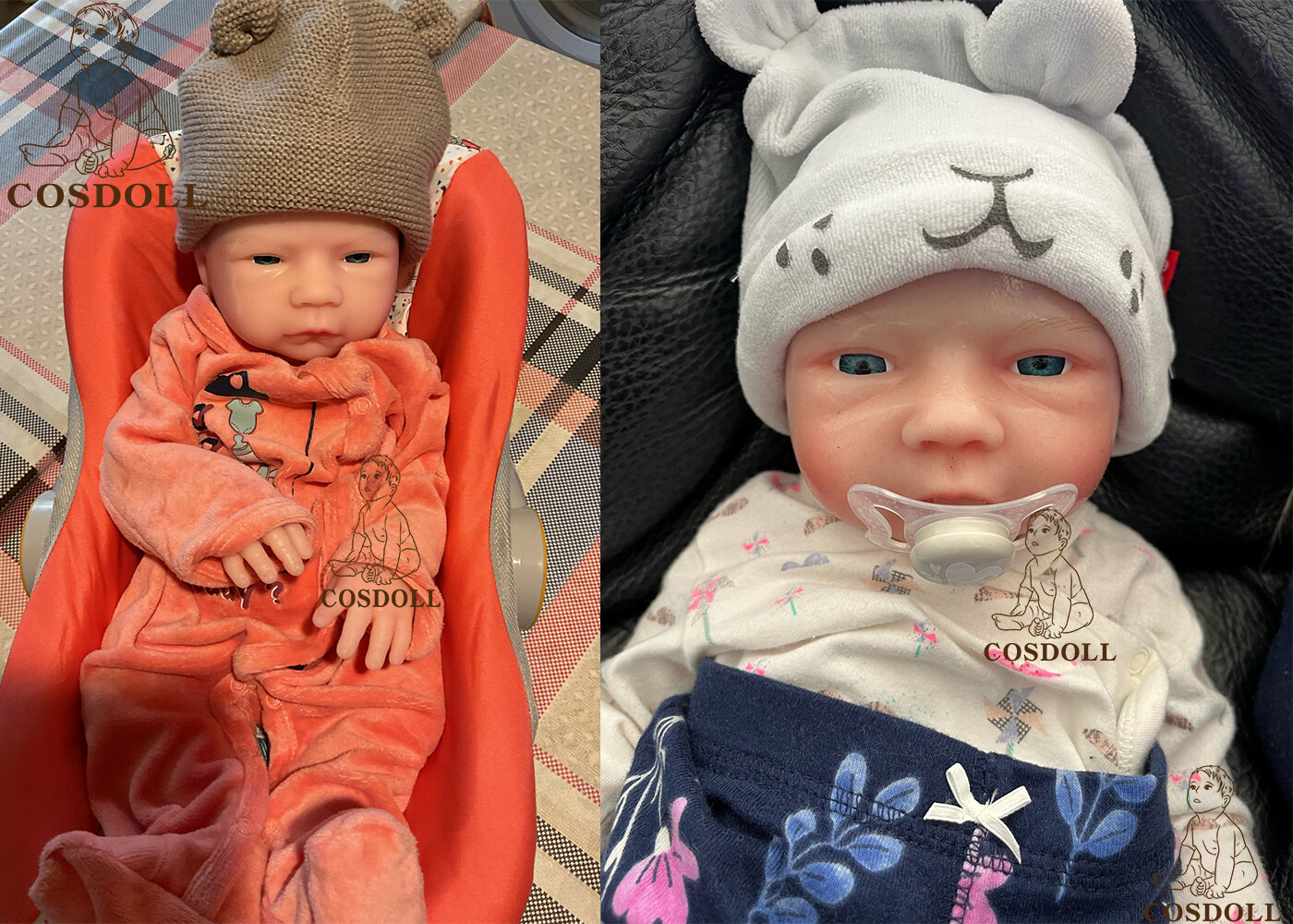 COSDOLL 18″ Platinum Silicone Newborn Boy Handmade Silicone Reborn Baby Dolls