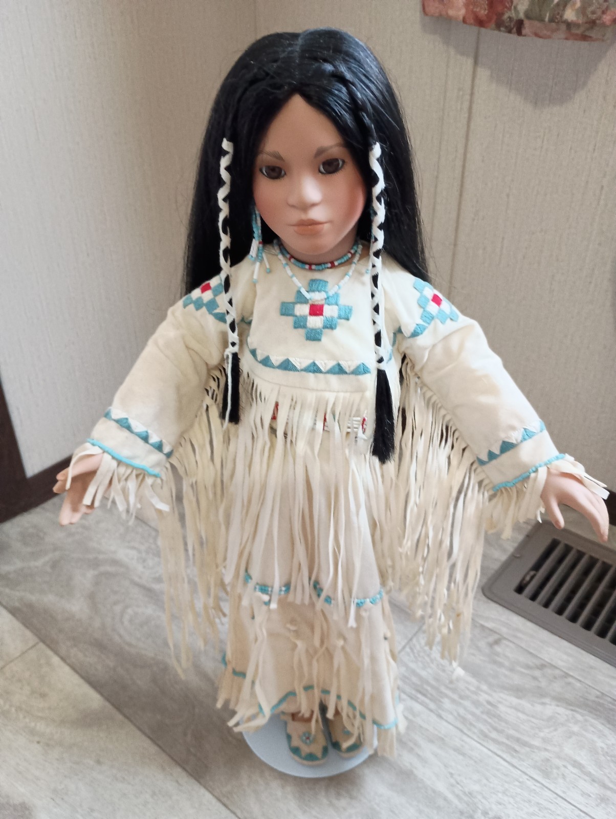 Georgetown Native American Indian Porcelain Doll 18″ Princess Silver Moon