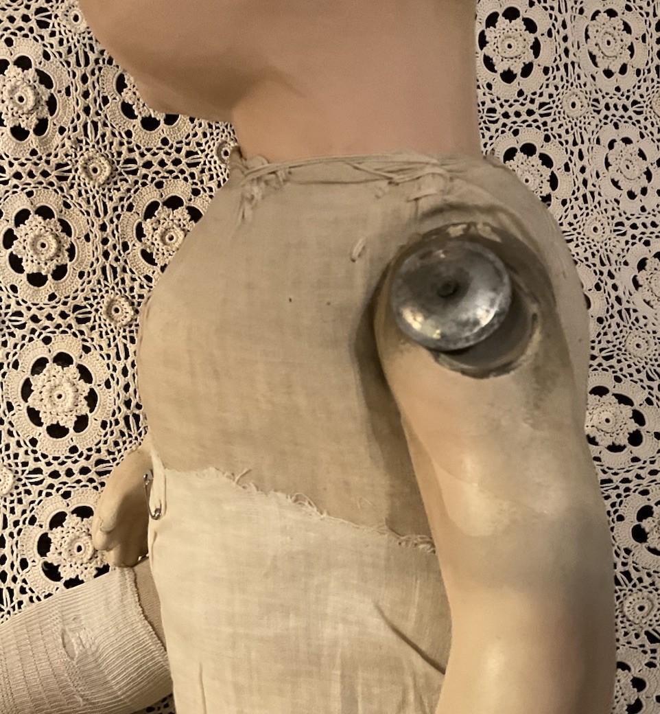 ANTIQUE COMPOSITION & CLOTH LIFE SIZE MANNEQUIN STORE DISPLAY BABY BOY DOLL RARE