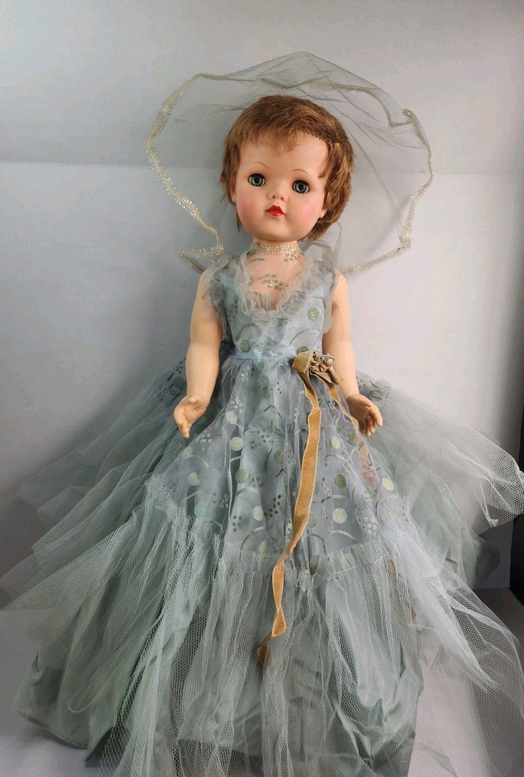 Rare 26″ 1950s Eegee Susan Stroller Doll Life Size Original Outfit working crier