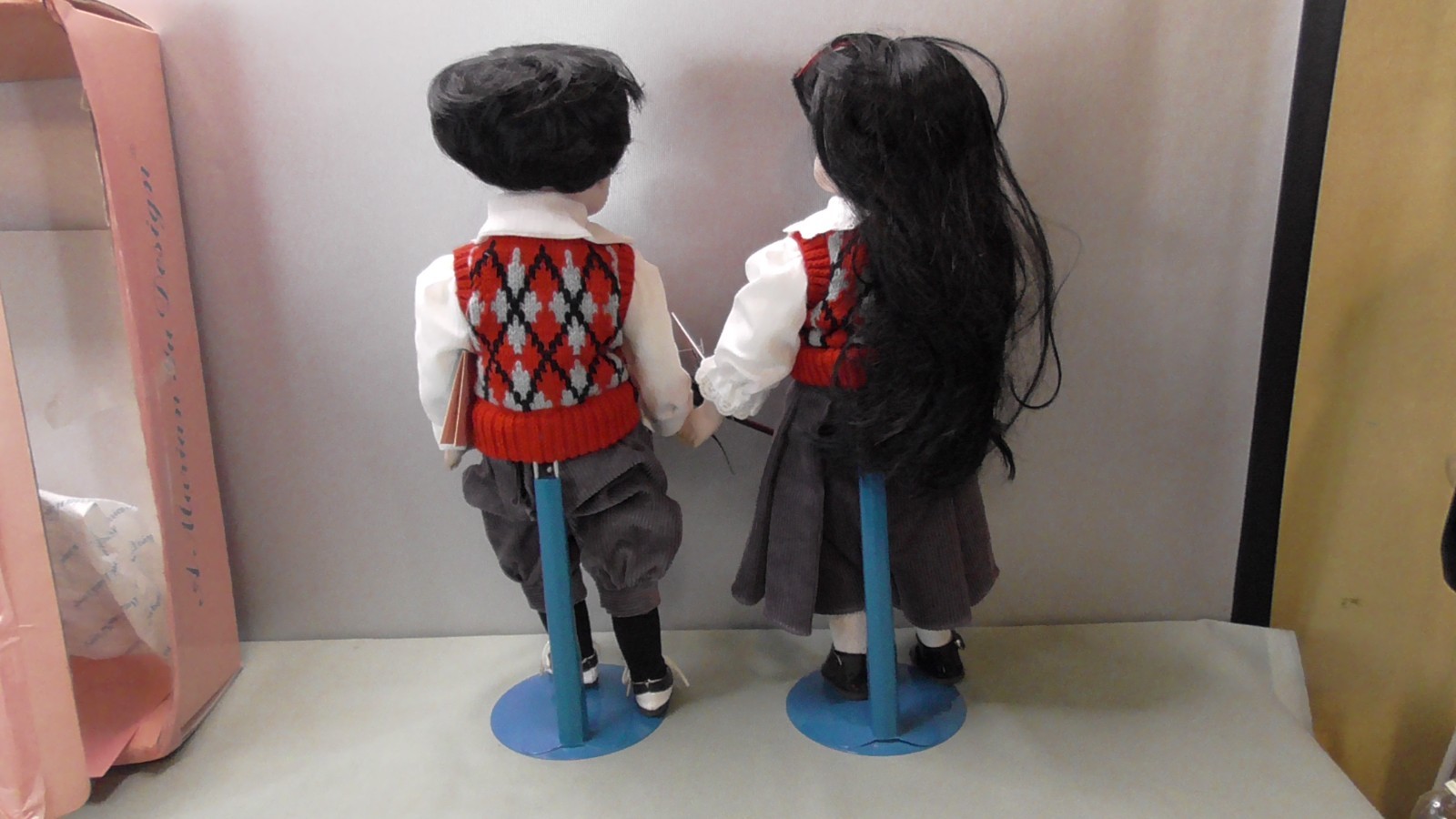 Marion Yu Designs Porcelain Matching Girl &Boy Doll twins with tags