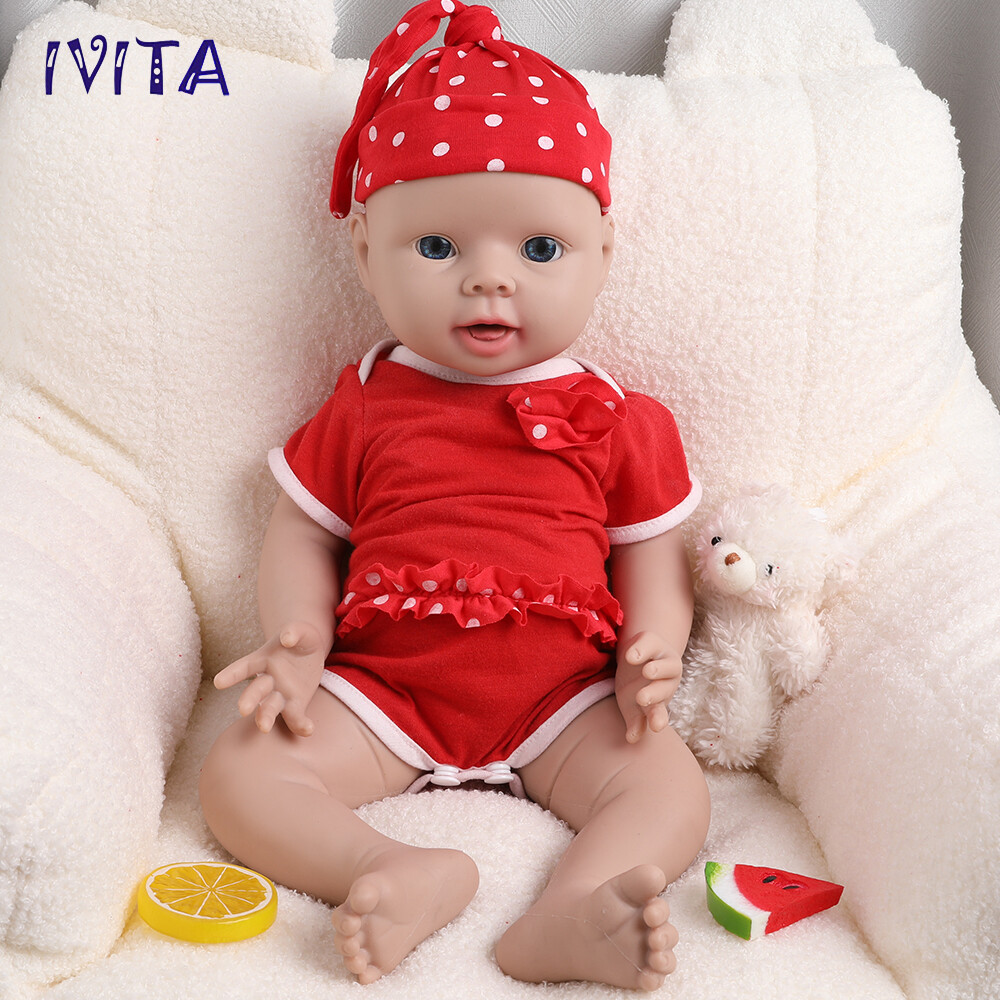20inch Silicone Boy or Girl Doll Blue Eyes Reborn Baby Lifelike Newborn Doll