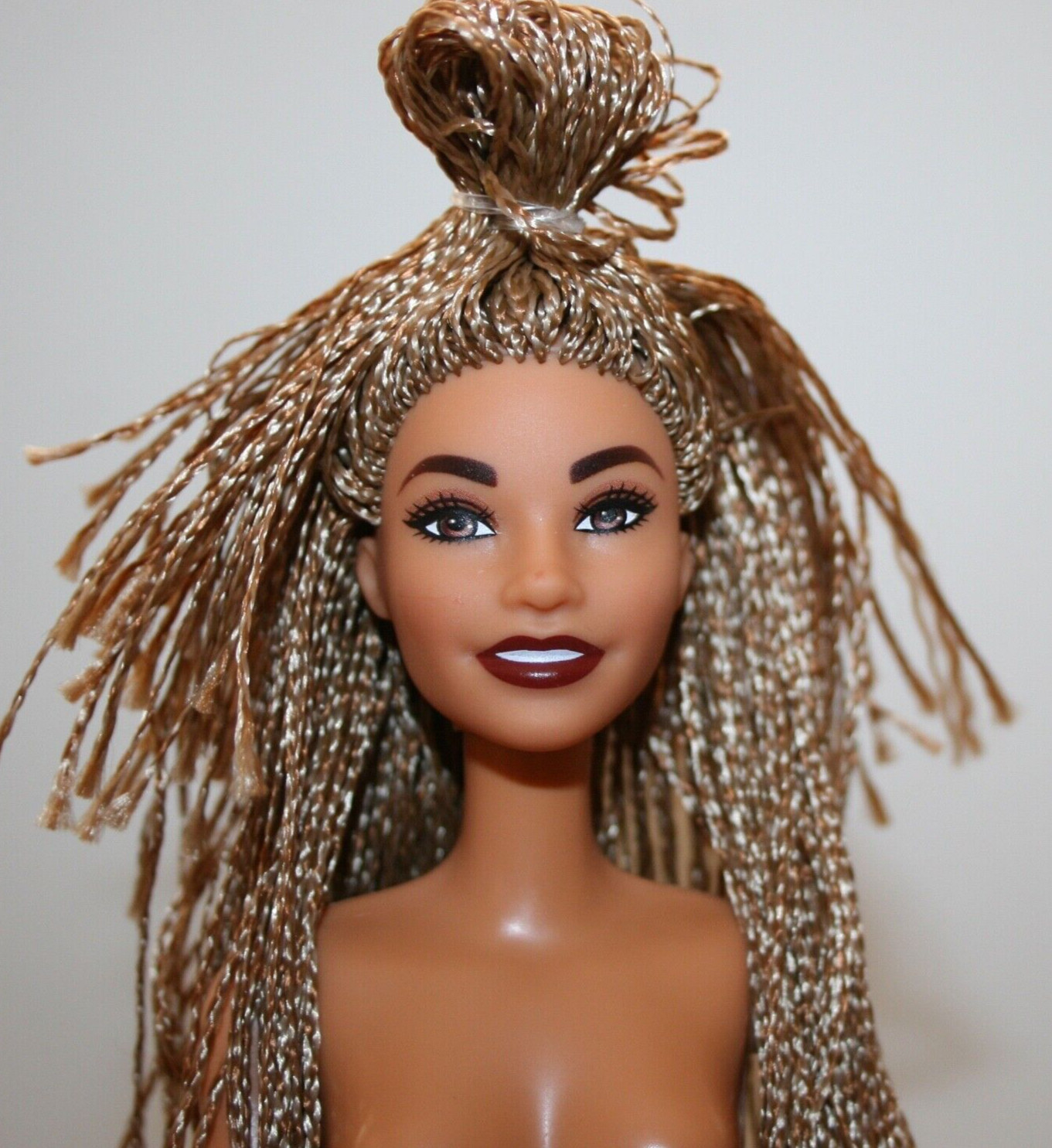 Mattel Barbie Doll Micro Braided Hair, Brown Eyes, Flat Feet