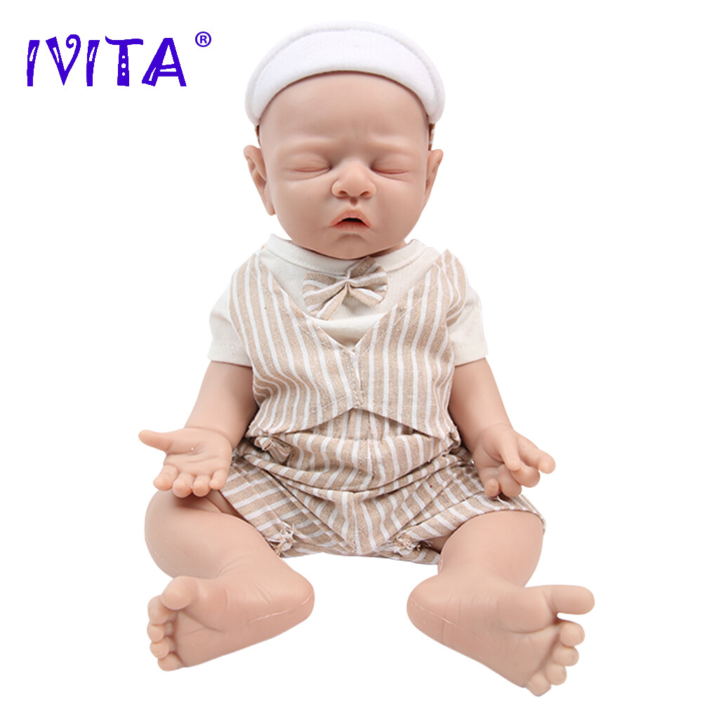 17″ IVITA Sleeping Reborn Baby Doll Newborn Full Floppy Silicone Vivid Doll
