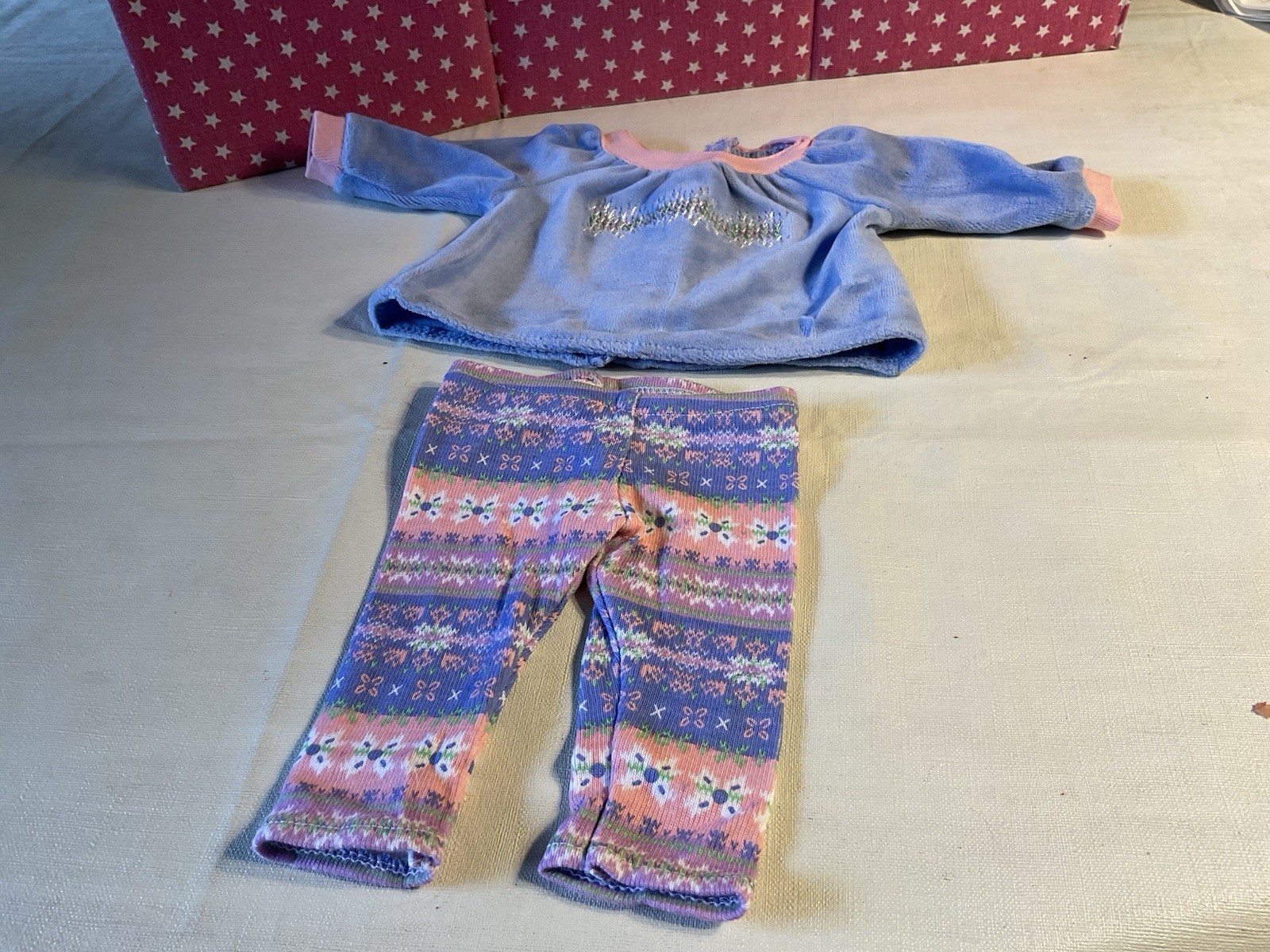 BITTY BABY (AMER. GIRL) 2 PIECE SNOWY DREAMS FAIR ISLE PAJAMAS, NO SLIPPERS