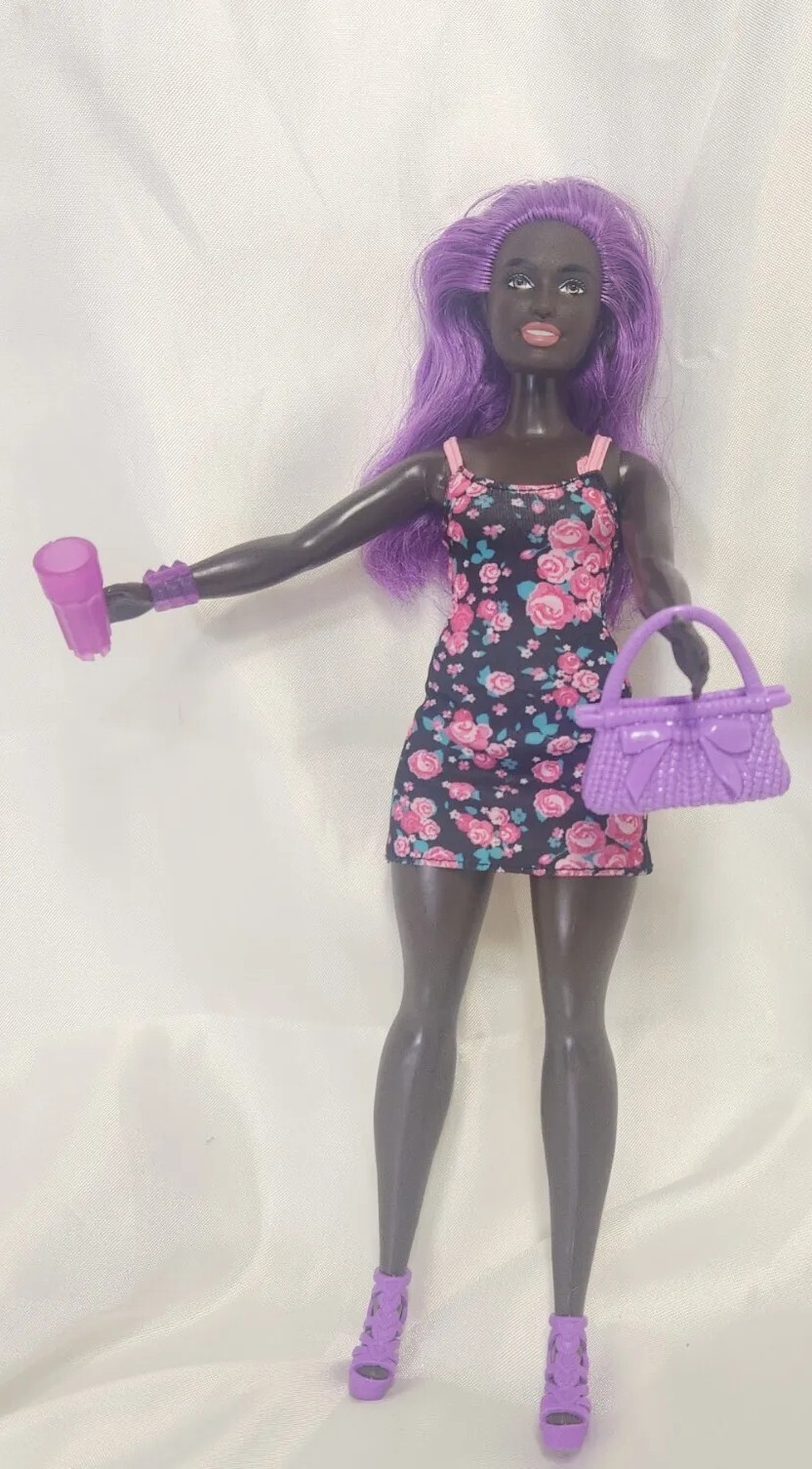 2019 Barbie Fashionista Doll #125 Purple Hair Curvy Body FXL58 redressed AA ooak