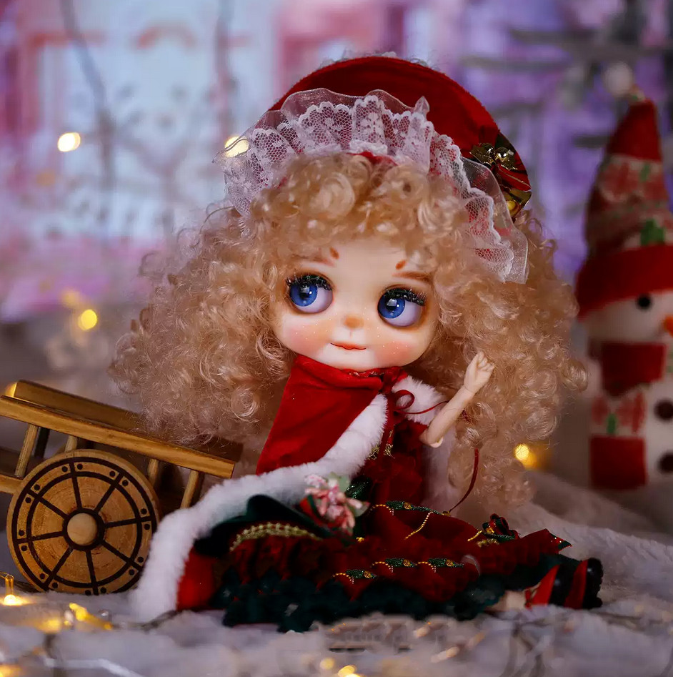 12″ Factory Blyth Doll Super Curly Hair Hand Painted Makeup Sleeping Eyes