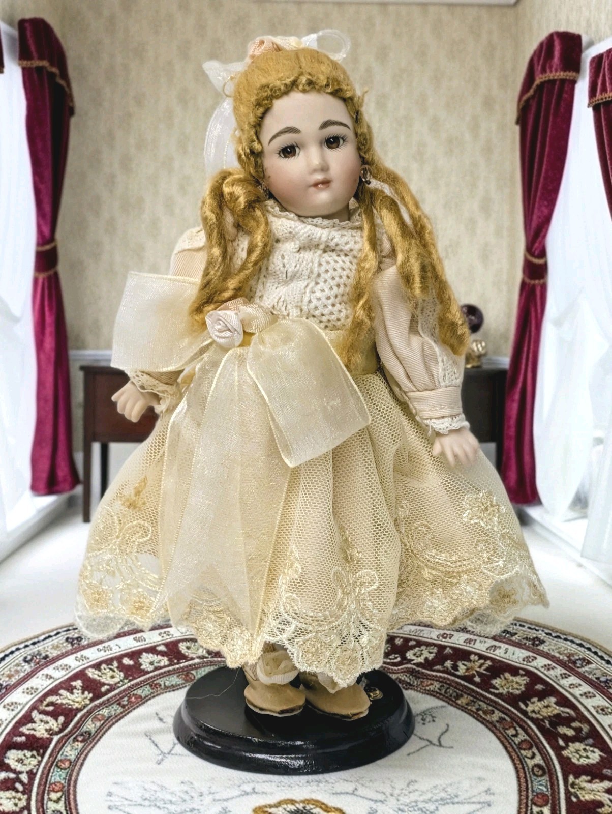 Vintage Reproduction Bisque Doll 8” Cabinet Size Jointed