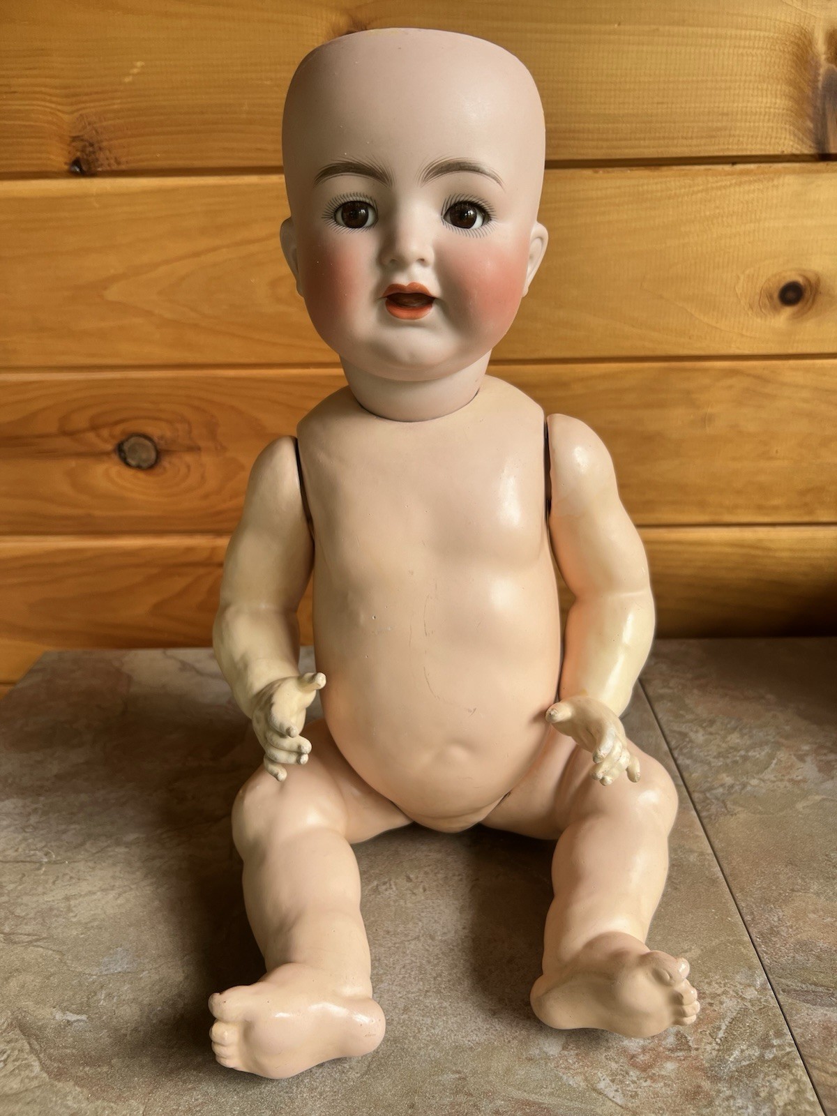 Antique 20″ German K*R Simon Halbig #126 Bent Limb Baby Sleep Eyes Wobble Tongue