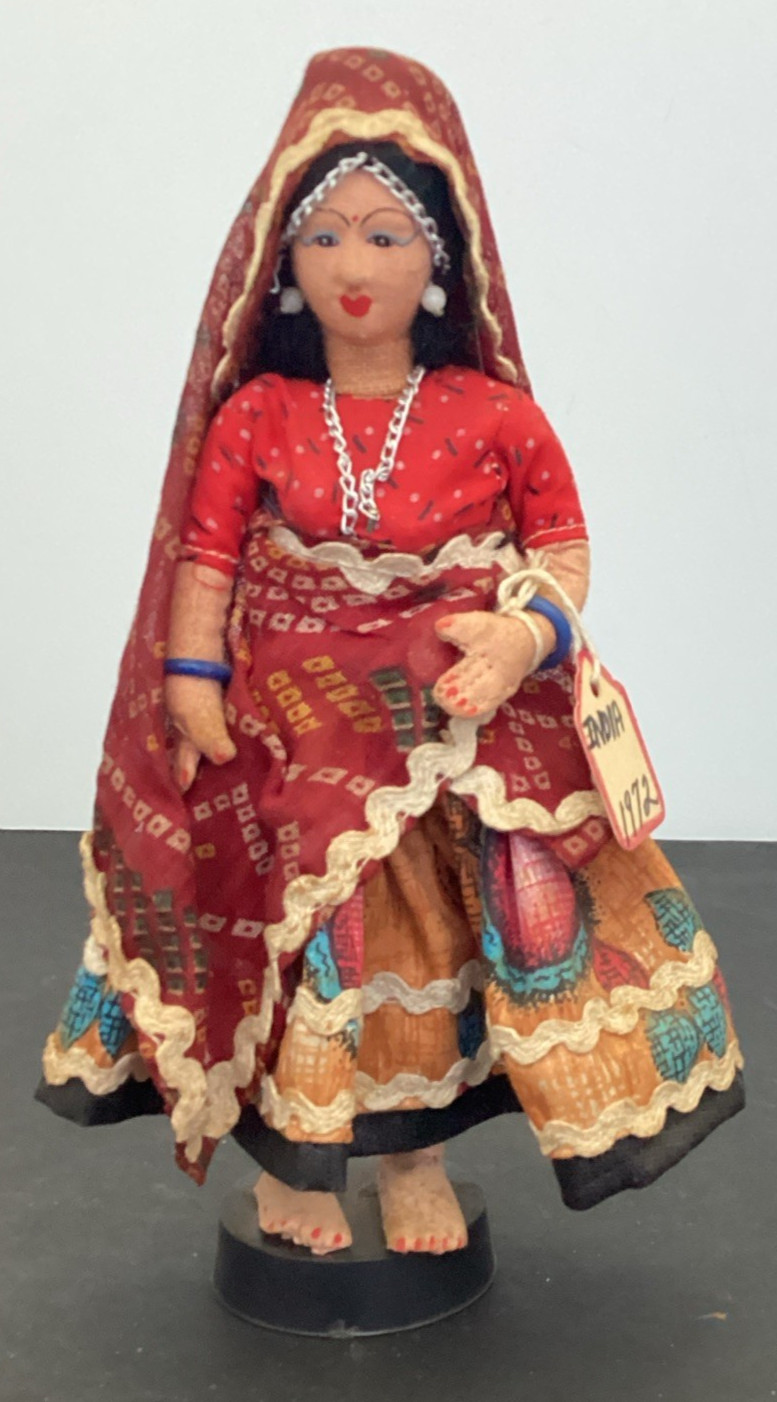 Vintage 8″ India Indian Culture Folk Cloth Doll Middle eastern 1970s