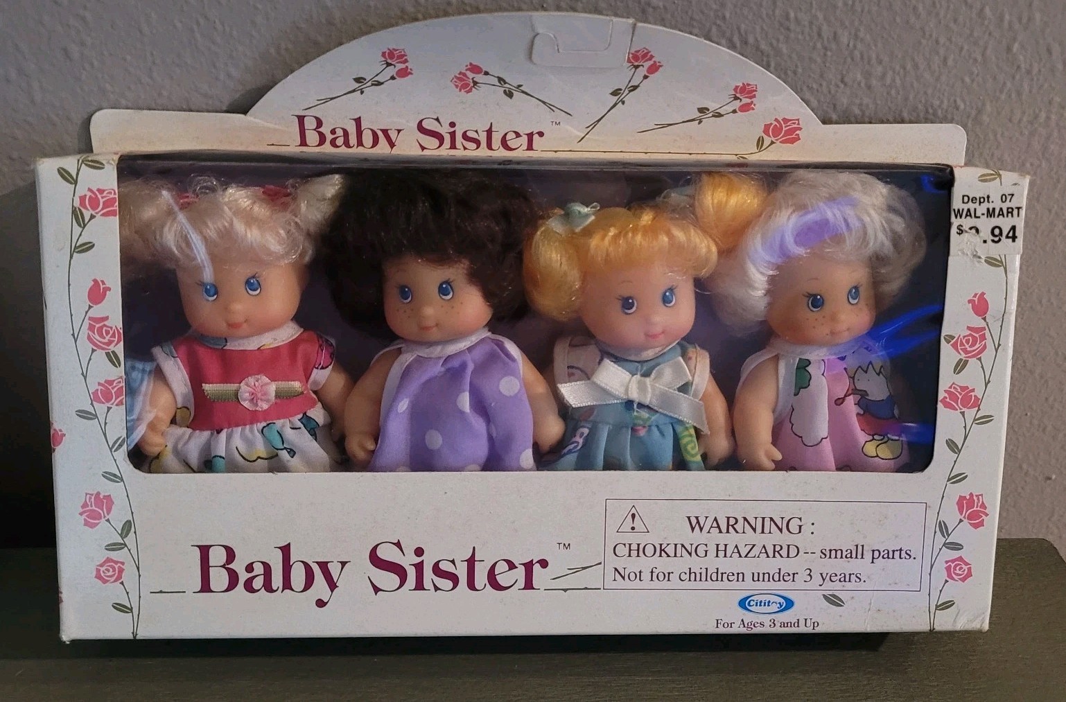 Vintage 90s Baby Sister 4 Mini Dolls Set Cititoy NO. 6486 ***NEW