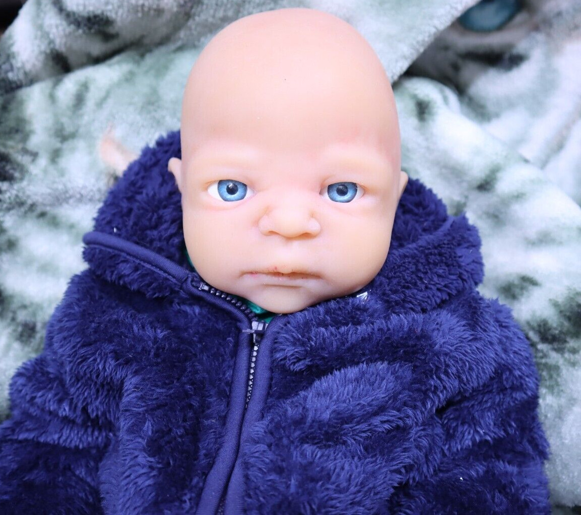 Unmarked 12 Lbs FBS Reborn Doll Anatomically Correct Boy – 0/6MO – Fully Clothed