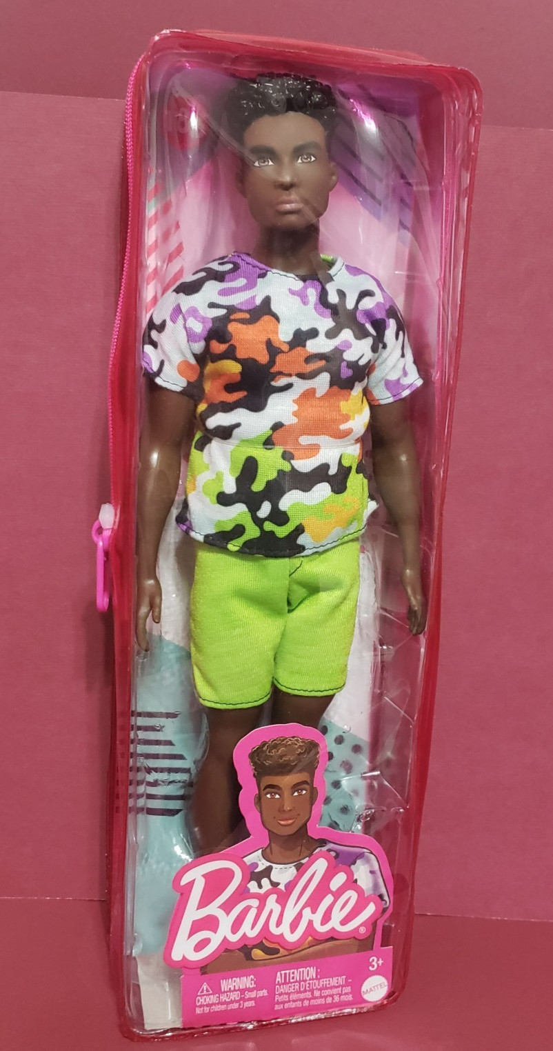 Mattel Barbie Ken Fashionista African American Doll Multicolor Camo Shirt #183