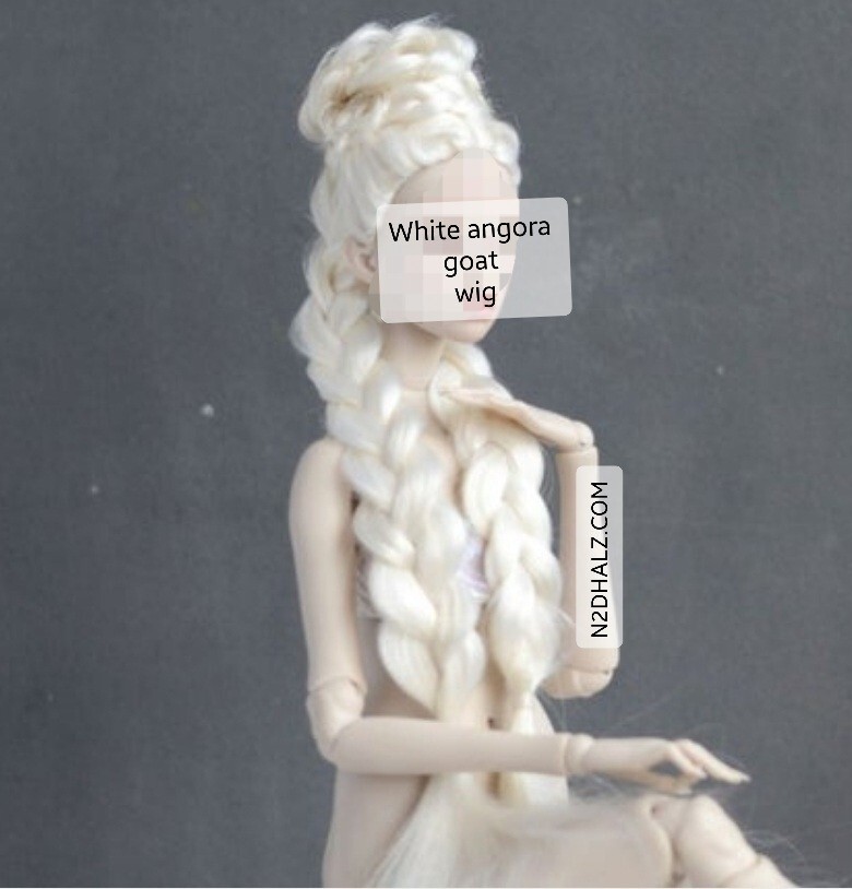 NEW OOAK Handmade 1/4 BJD Doll Wig White Angora