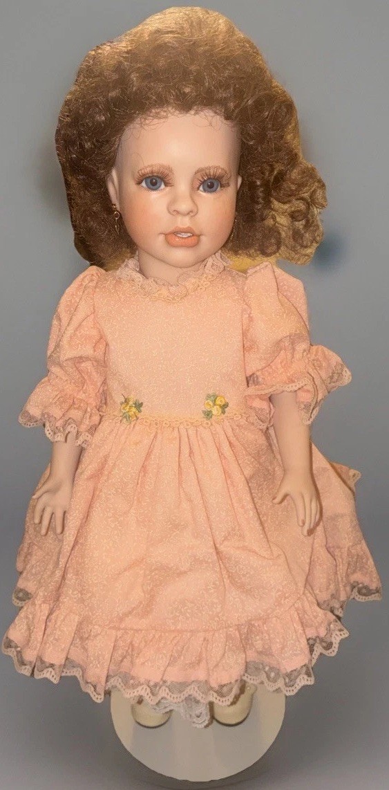 Tiffany 19″ BISQUE PORCELAIN DOLL Artworks 1989 LINDA MASON Vintage