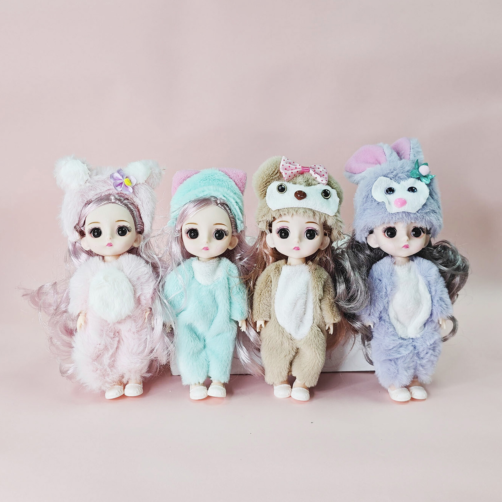 4 or 6Pcs 6 Inch Princess Girl Mini Cute Sister Dolls Miniature Dolls For Girls