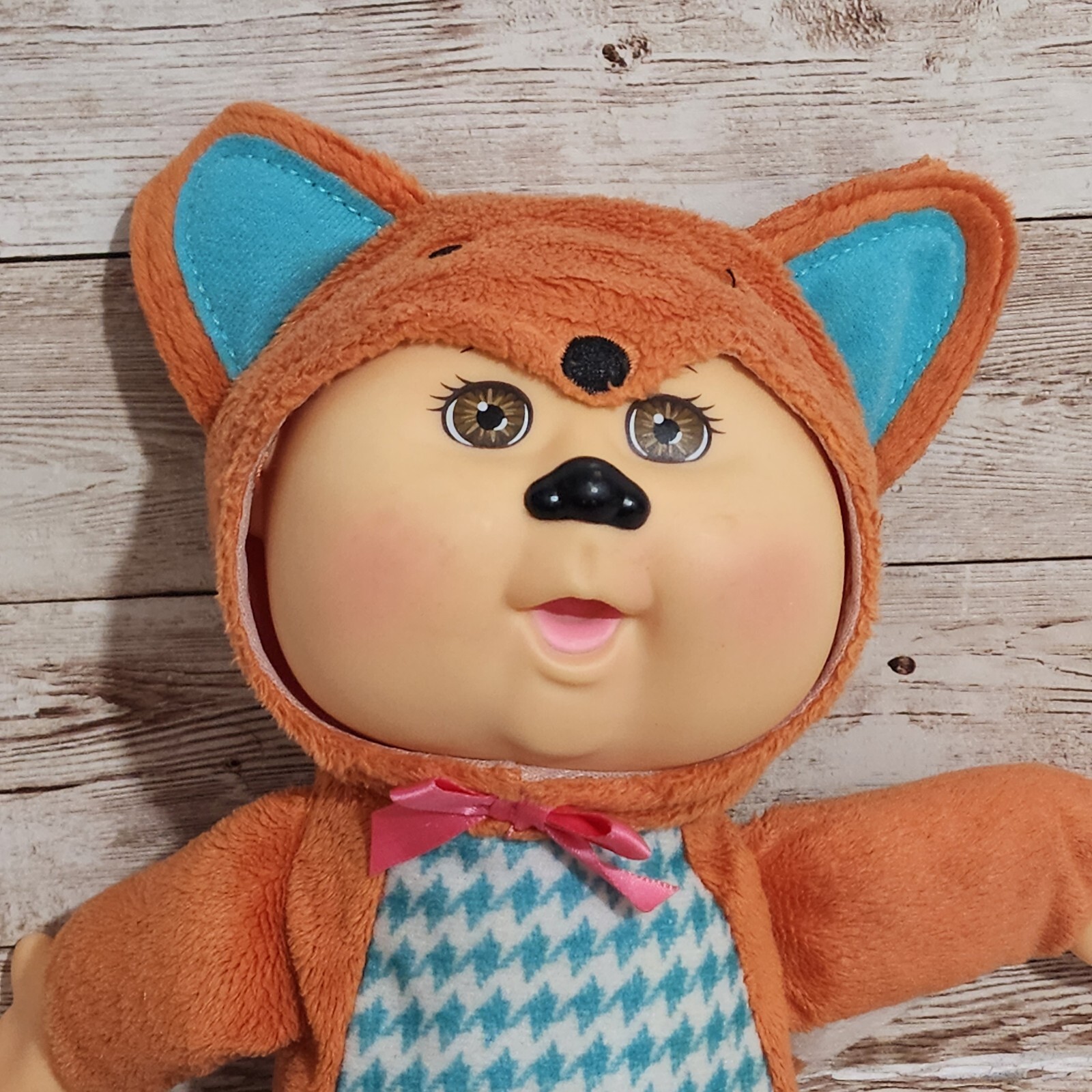 Cabbage Patch Kids Cuties Forest Friends Ruby Fox Plush Doll Brown and Blue