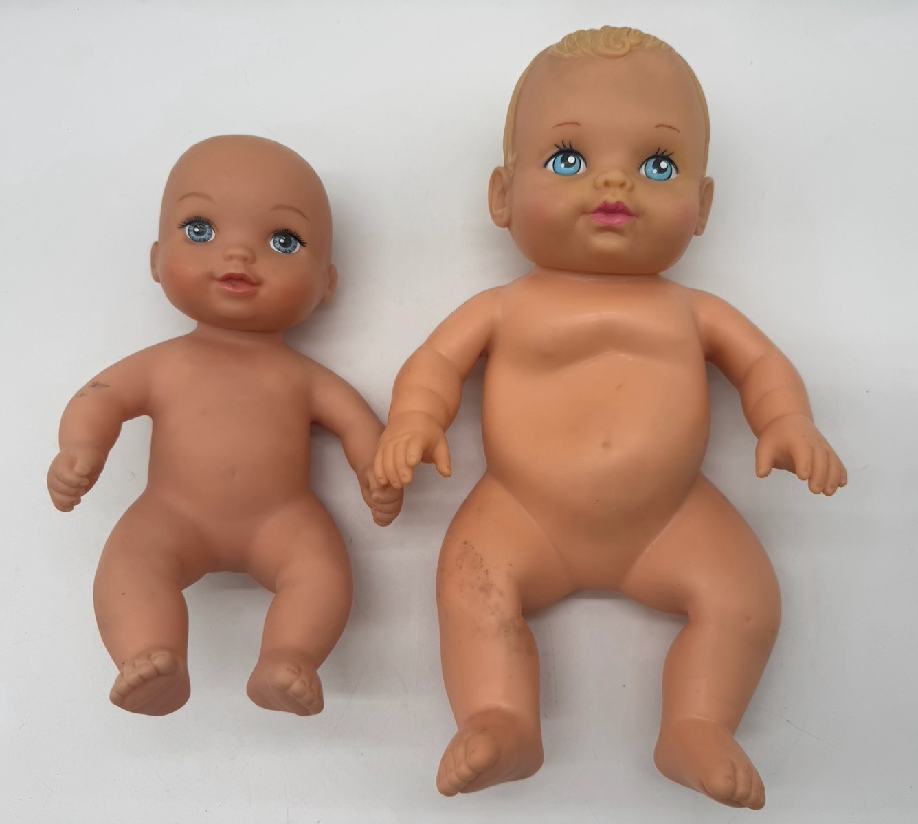 Lot 2 Vintage 1990, 2016 Lauer Toys Water Babies Blonde Hair Blue Eyes Doll 12″