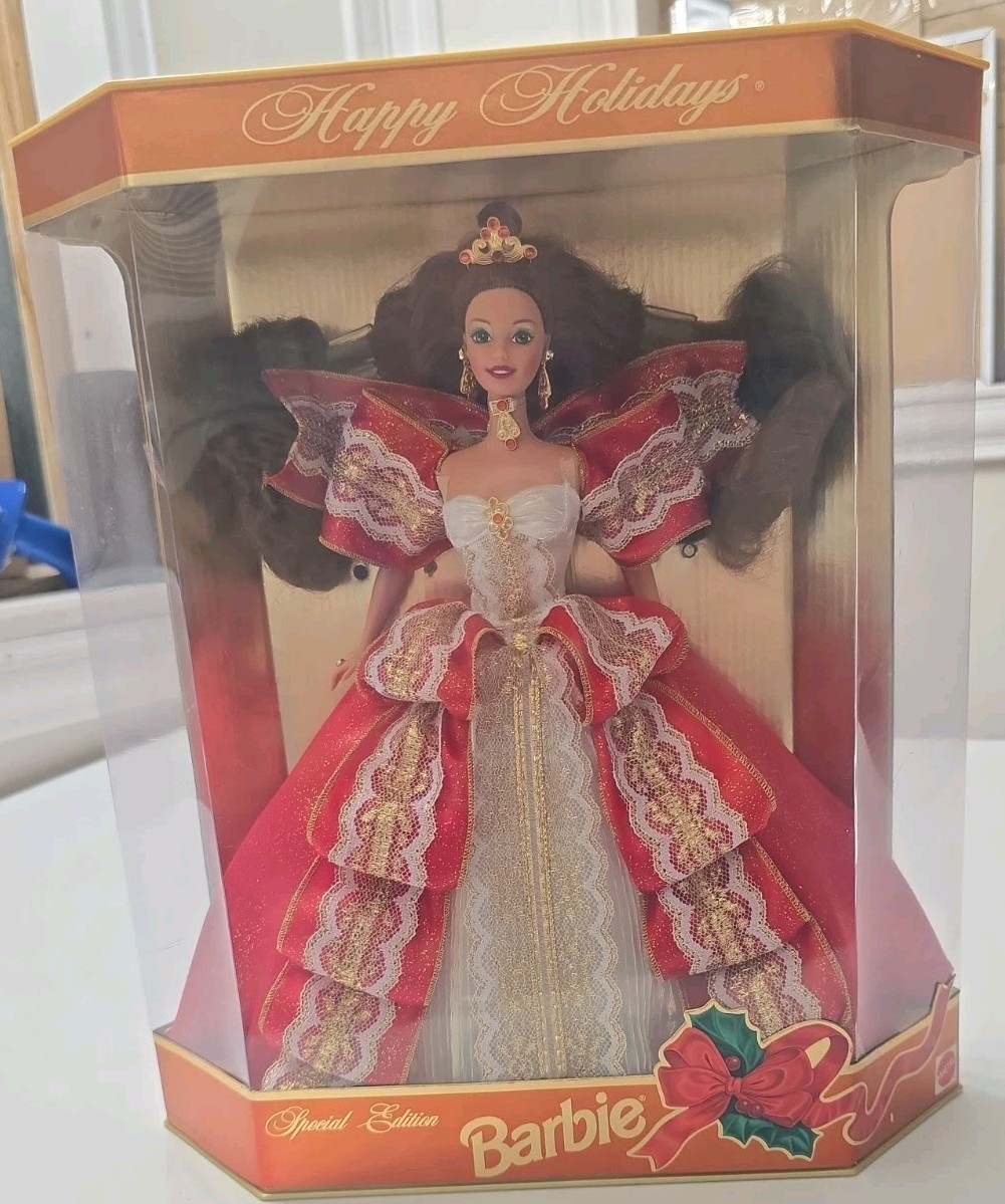 1997 Happy Holidays Barbie Special Edition Brunette Doll NRFB Mattel 17832 NIB