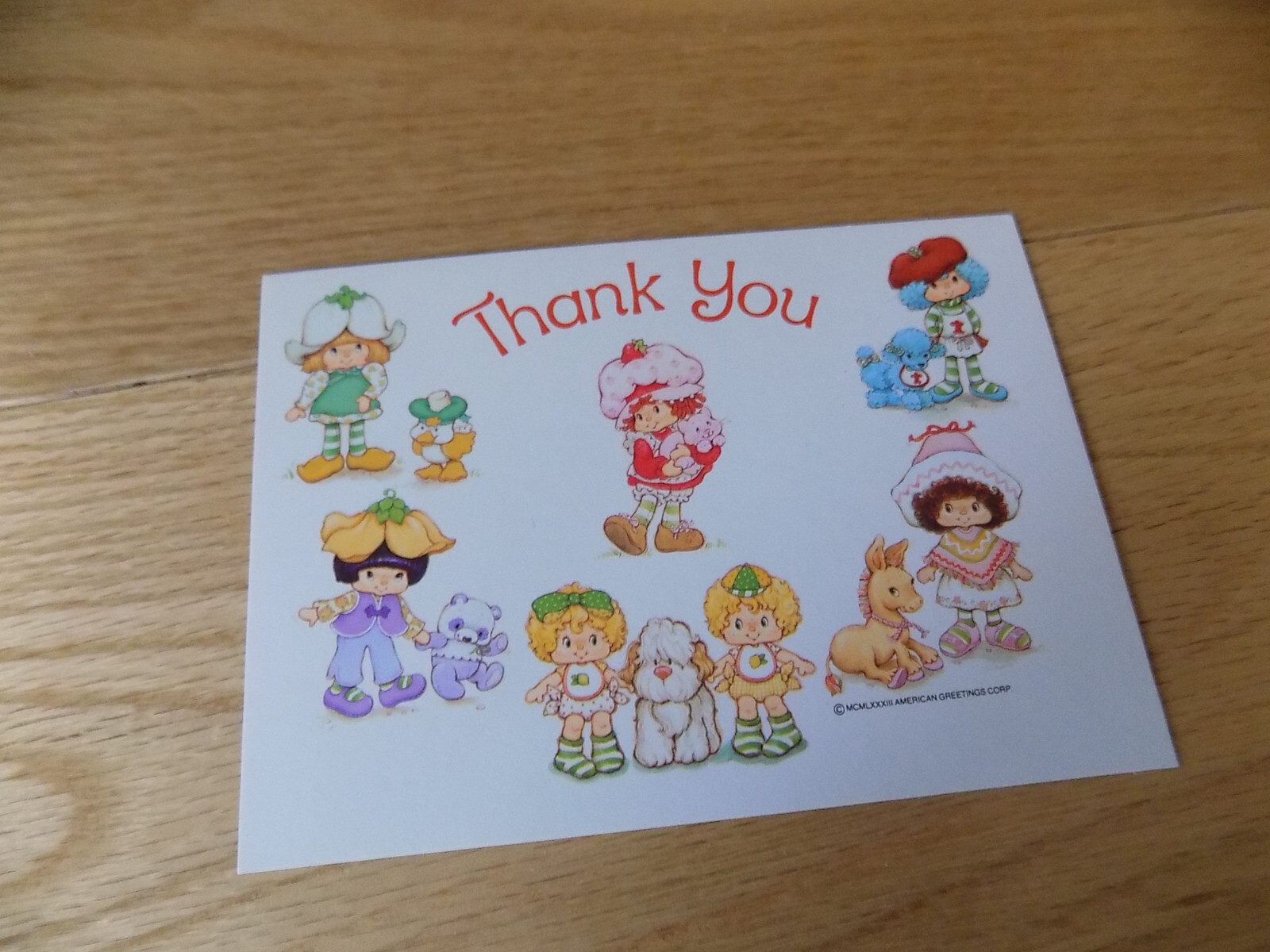 Vintage Strawberry Shortcake Thank You Postcard 1983 Unused New Art