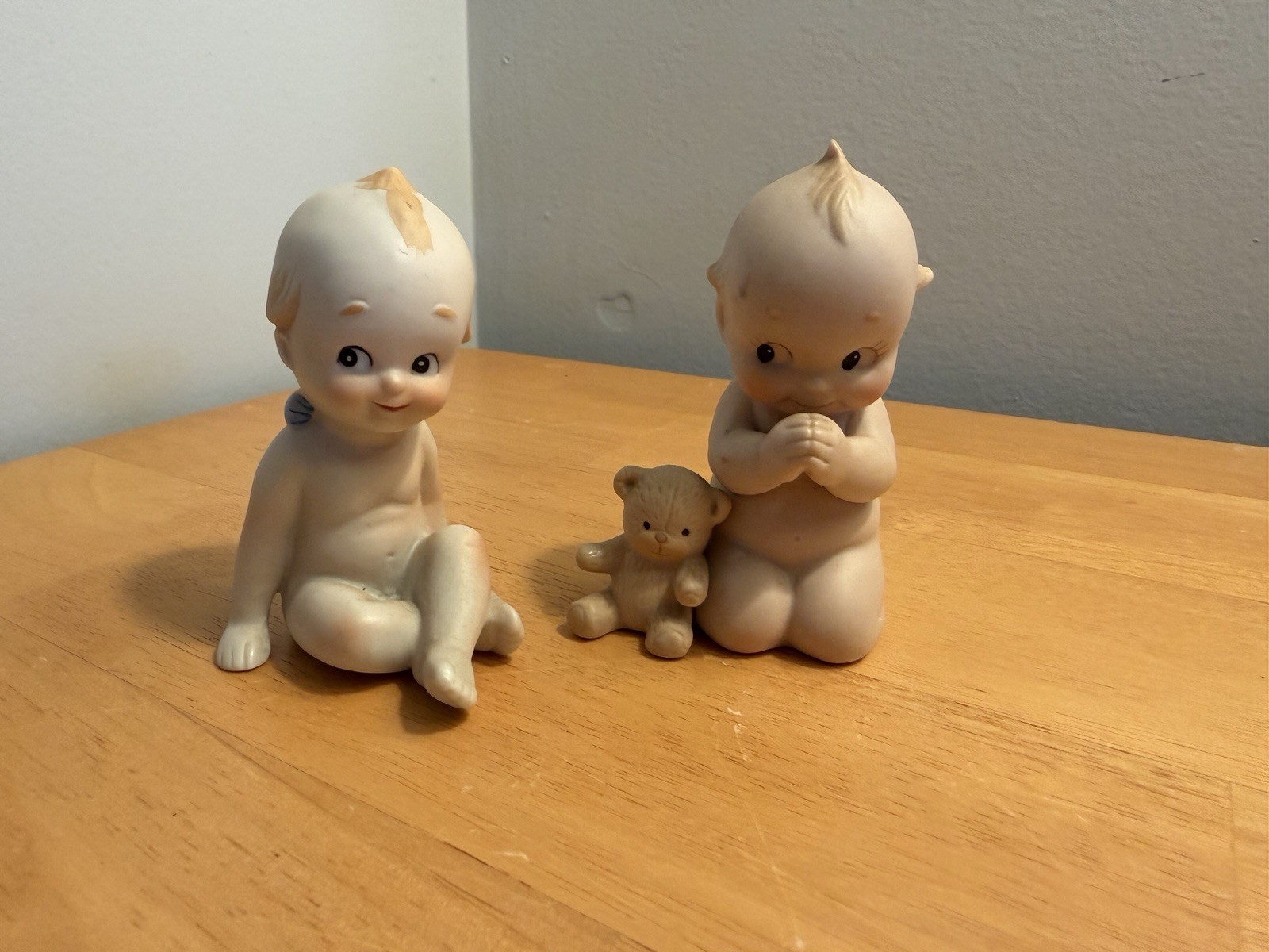 Pair of Two Vintage Lexton Bisque Porcelain Kewpie Dolls