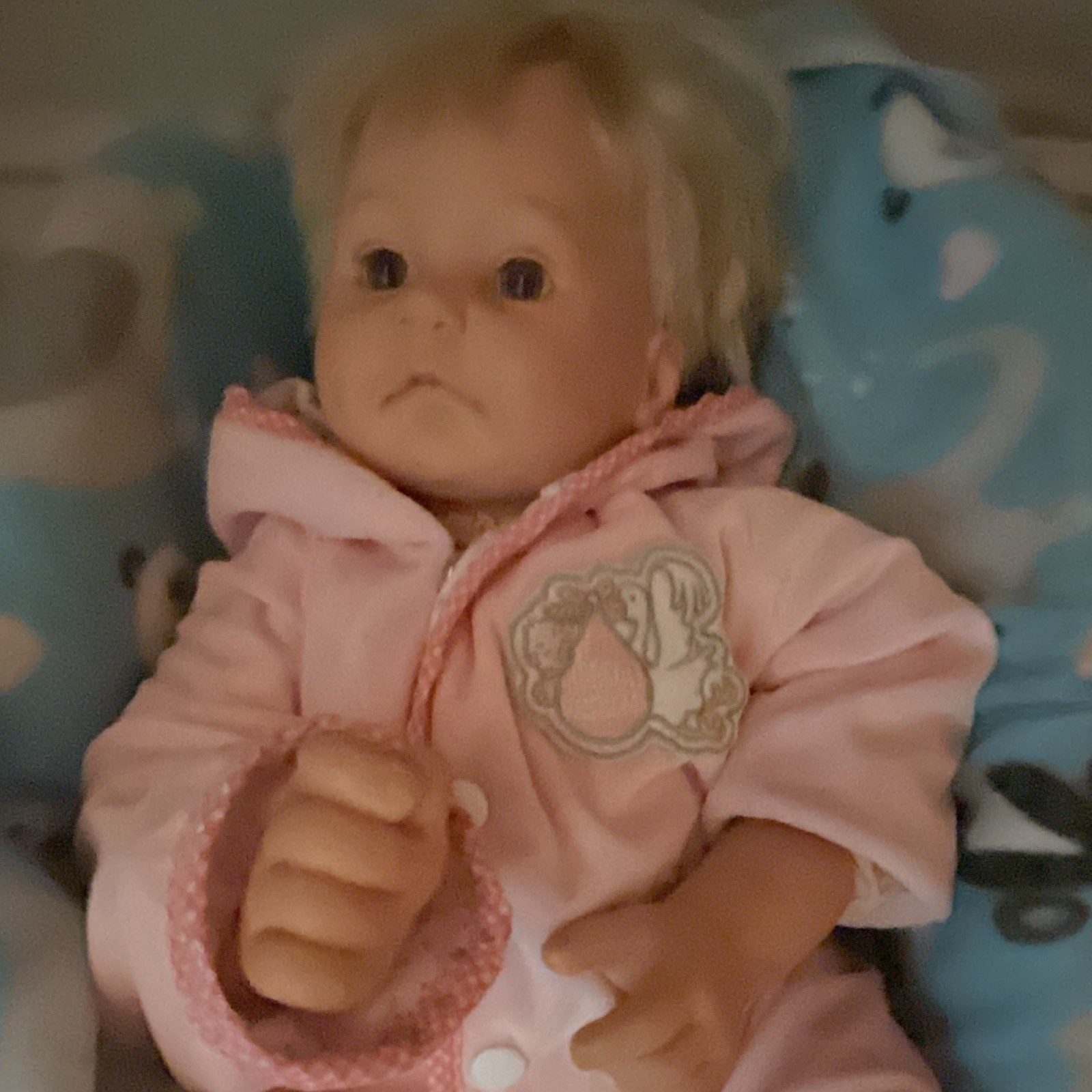 Citty Toy Baby Doll Blonde Straight Hair Brown Eyes Cloth Body Pink Outfit