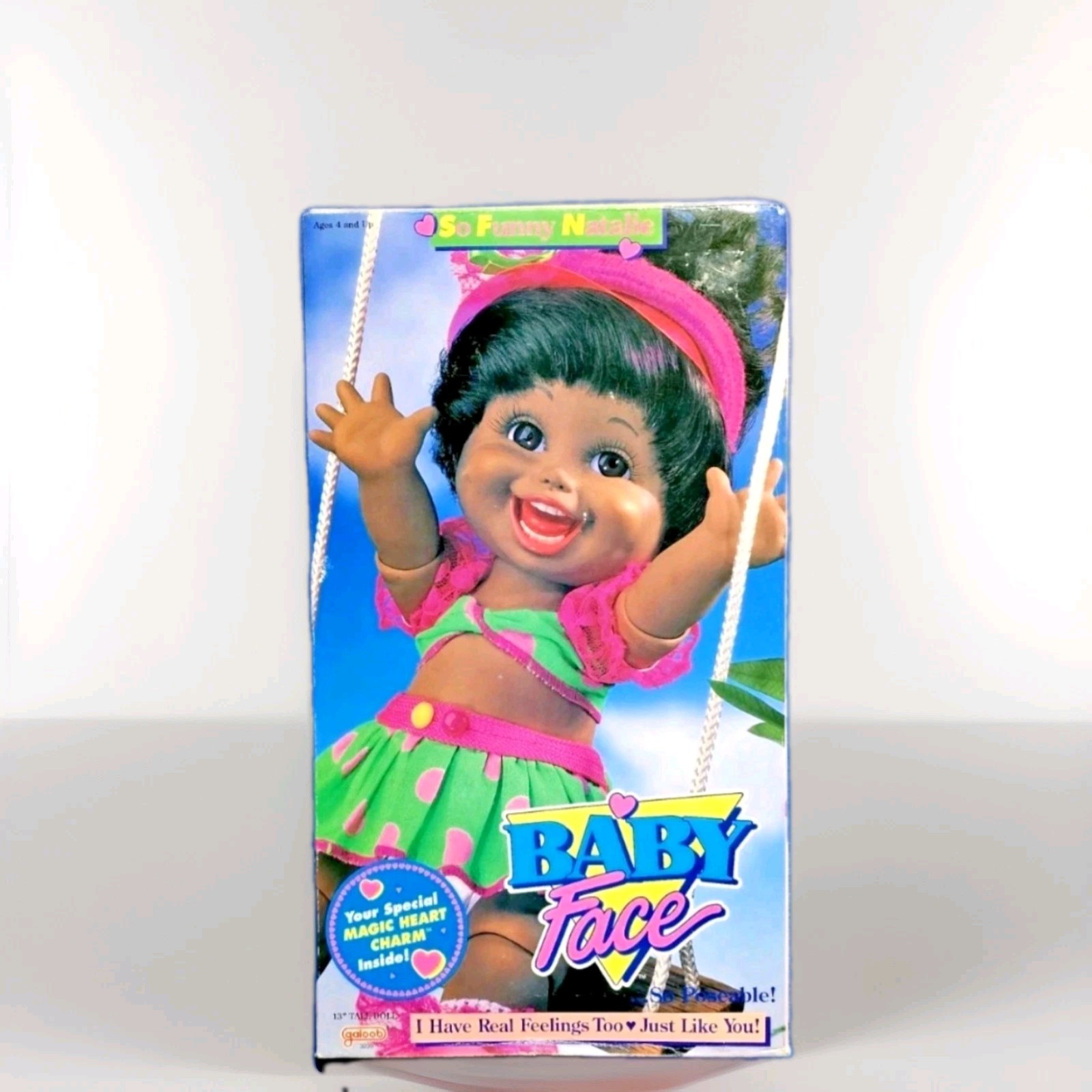 #5 SO FUNNY NATALIE ? BABY FACE DOLL Galoob African American AA BLACK Box