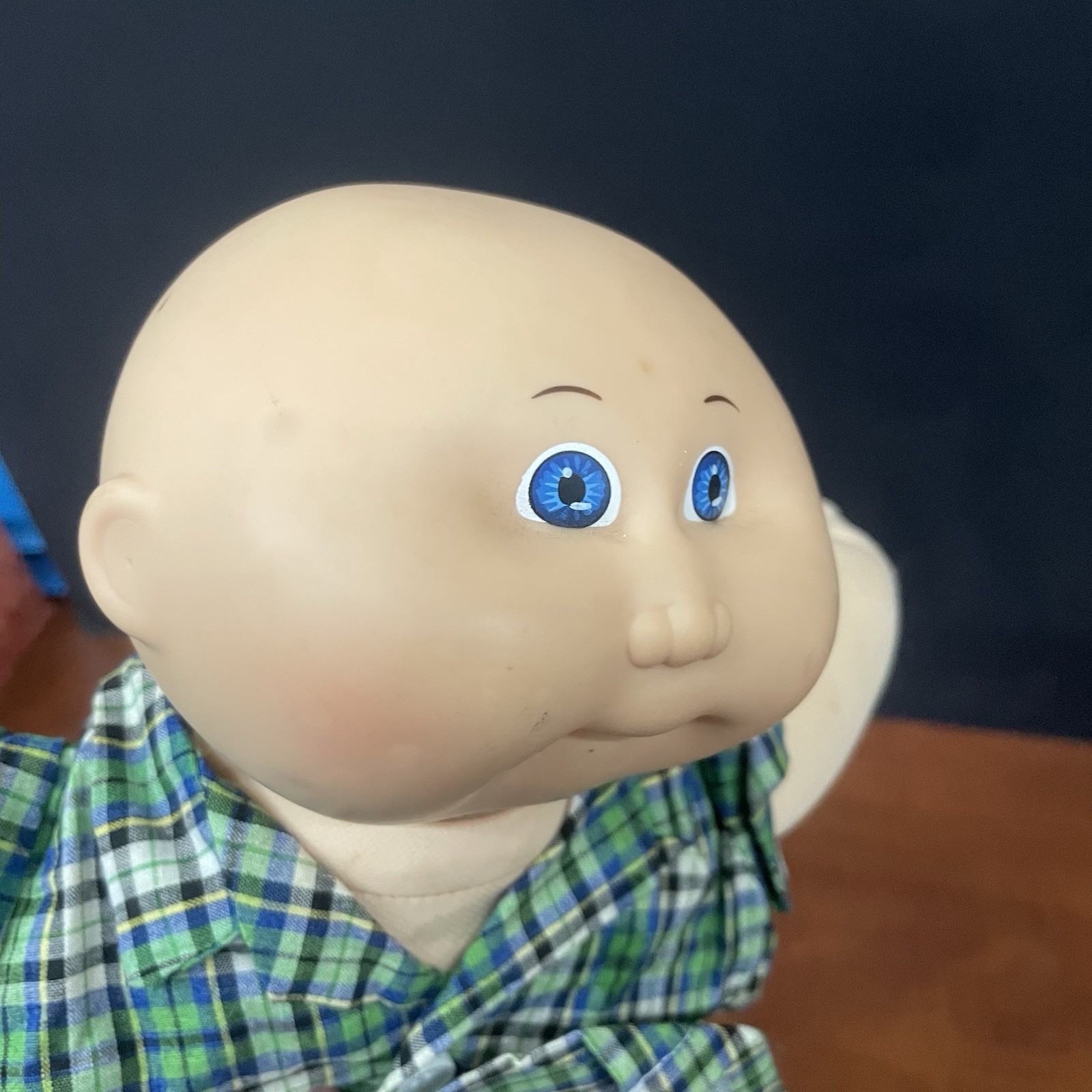 Cabbage Patch Kid Doll 1982 Baby Bald Blue Eyes signed