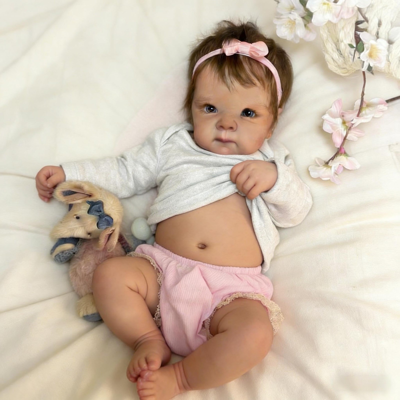 RXDOLL Cute Reborn Baby Dolls Silicone Full Body Girl 18 inch Realistic Newbo…