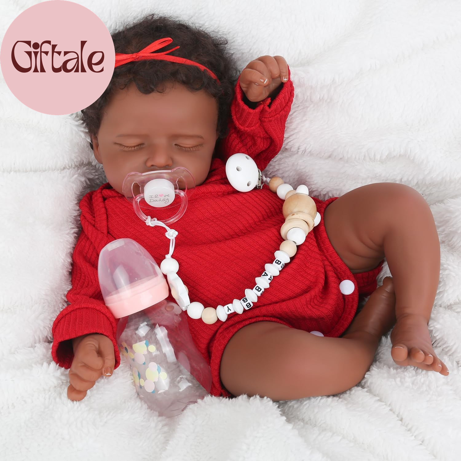 Realistic 18 Inch Reborn Baby Doll – African American Sleeping Newborn Handcraft