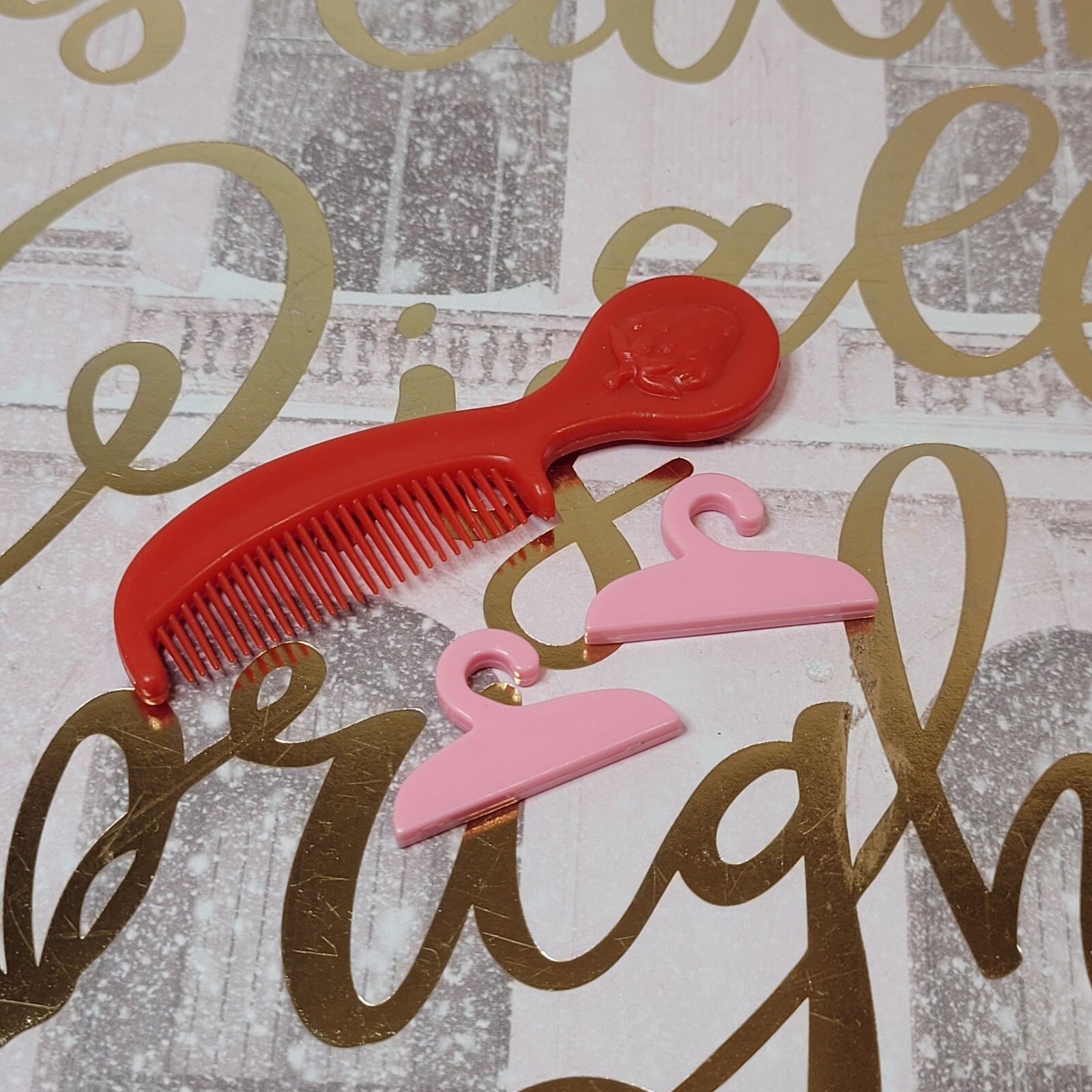 Vtg Strawberry Shortcake? Or Clone Doll Red Comb/Cowgirl Outfit/Dress/ 2 Hangars