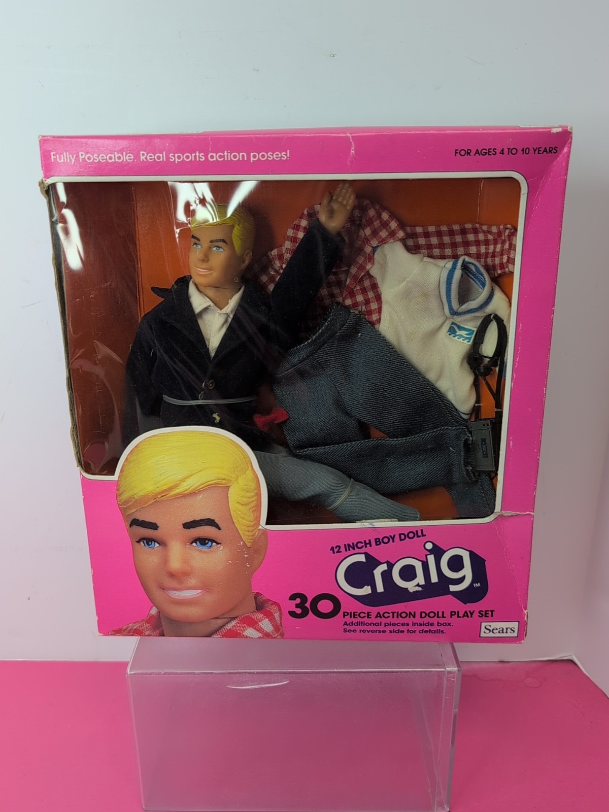 12″ 1980’s Sears Exclusive Sporty Craig 30 PC. Action Figure Doll Playset NRFB O