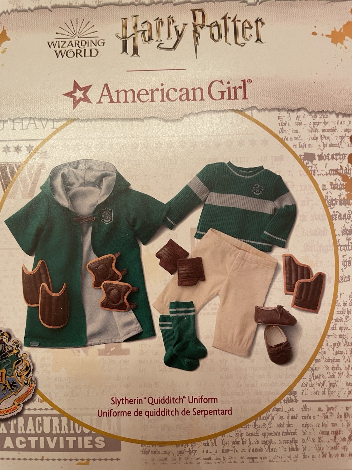 American Girl Doll Hogwarts Slytherin Quidditch Outfit Harry Potter Set NEW NIB