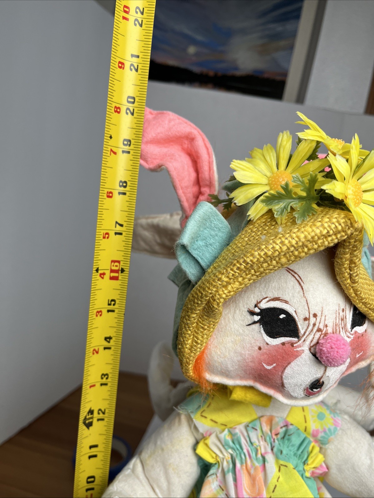 Annalee 1971 Mobiltee Easter Bunny Rabbit Pair Around 20” Inch Tall VERY RARE