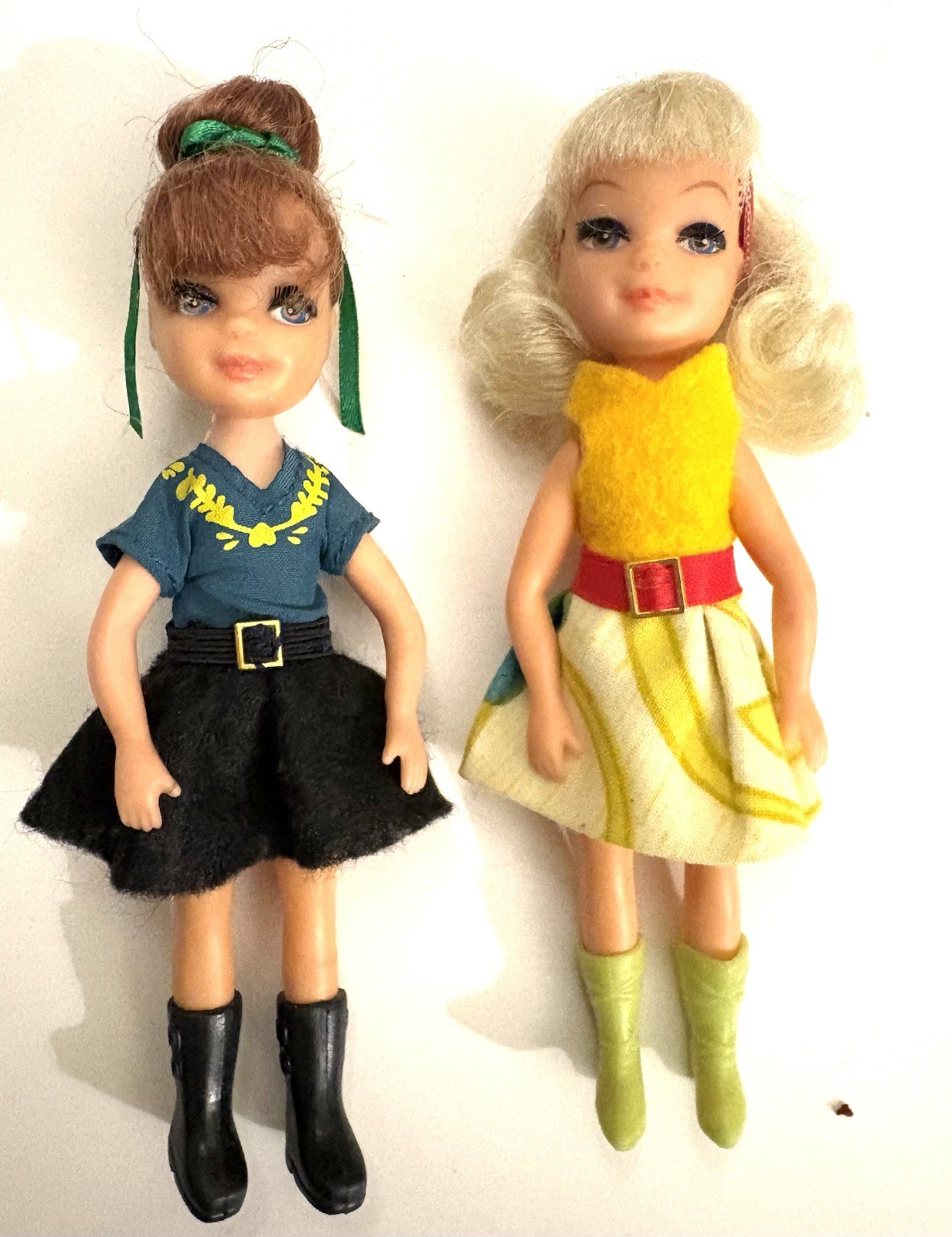1967 Tiny Teens Uneeda Vintage 5″ Doll Lot of 2 Hong Kong