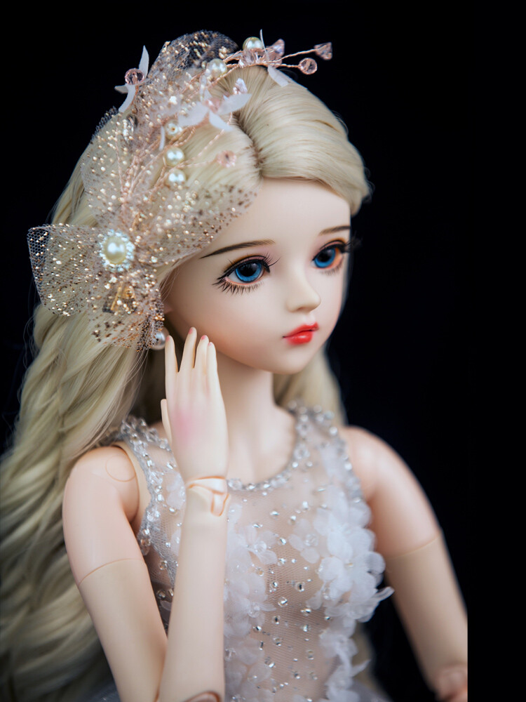 1/3 BJD Doll Moveable Joint with Face Makeup Removable Eyes Dress Wigs Full Set