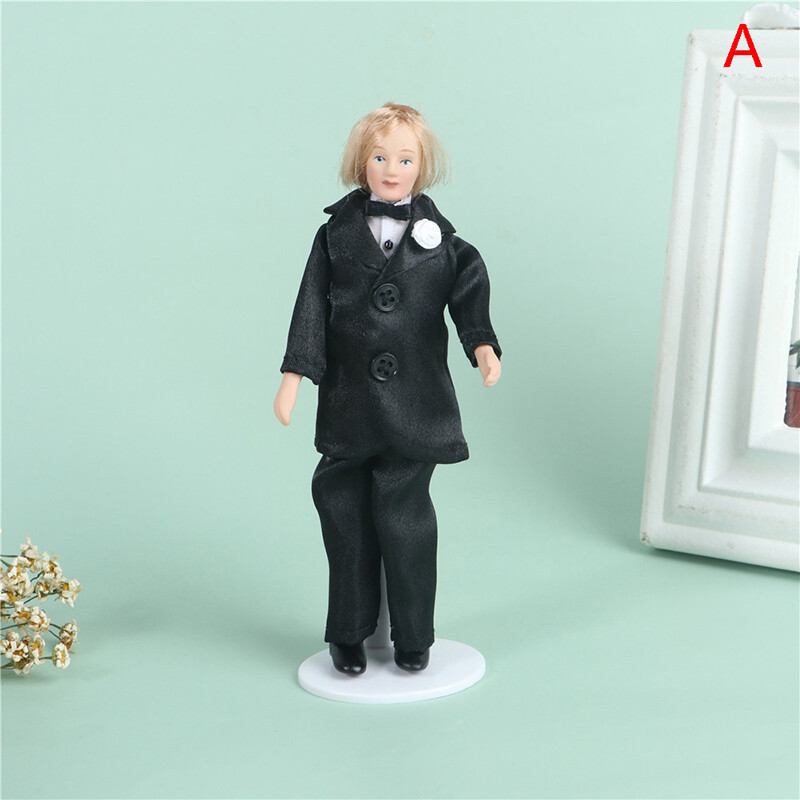 1:12 Scale Dceramics Gentleman Wedding Dress Dollhouse Miniature Princess Prince