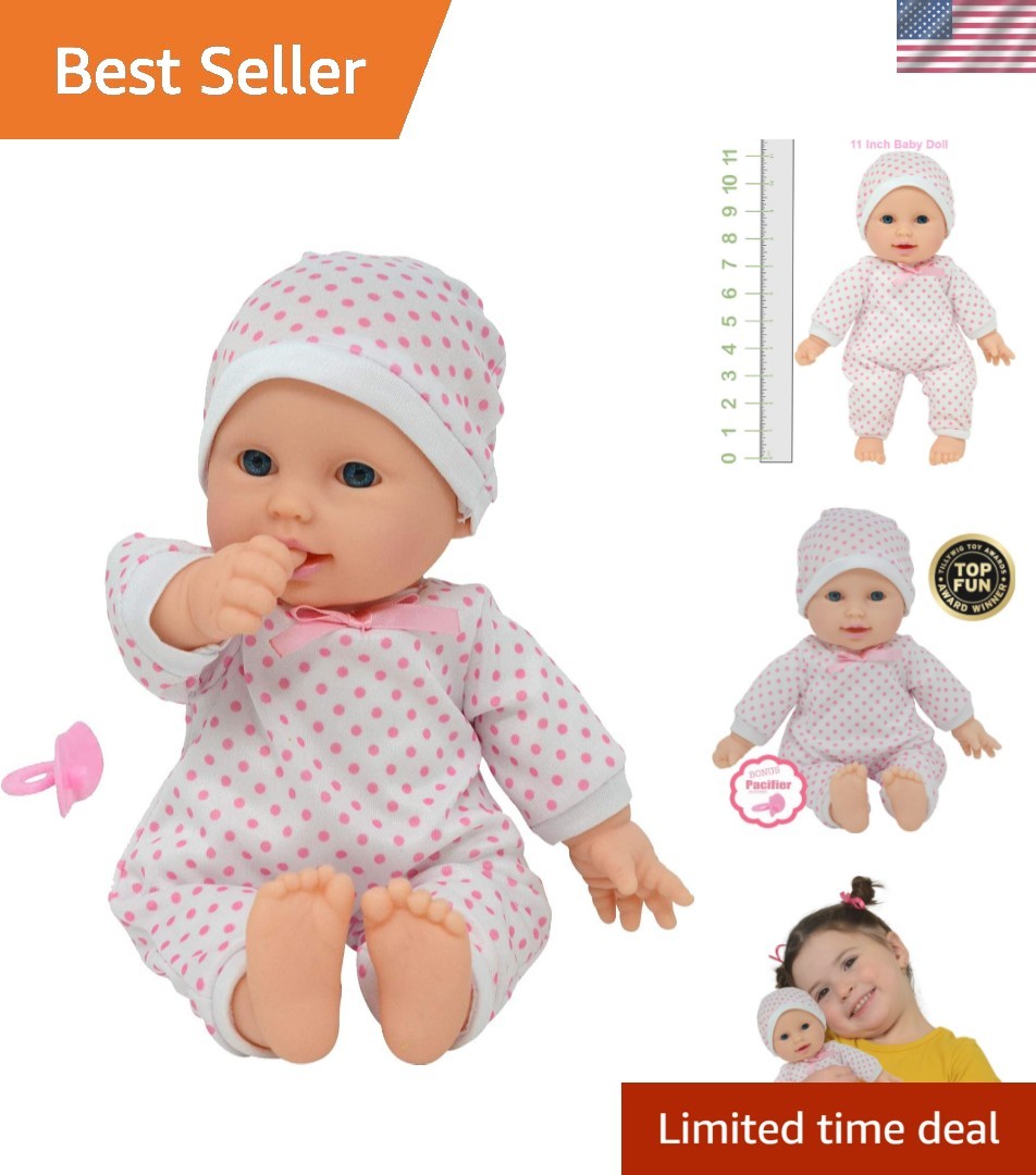 11 inch Soft Body Boy Baby Doll in Gift Box – Doll Pacifier Included -Toy Dol…