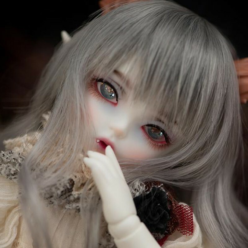 1/4 1/6 BJD FULL SET Vampire Girl Ball Jointed Doll Face Makeup Eyes Wig Dress