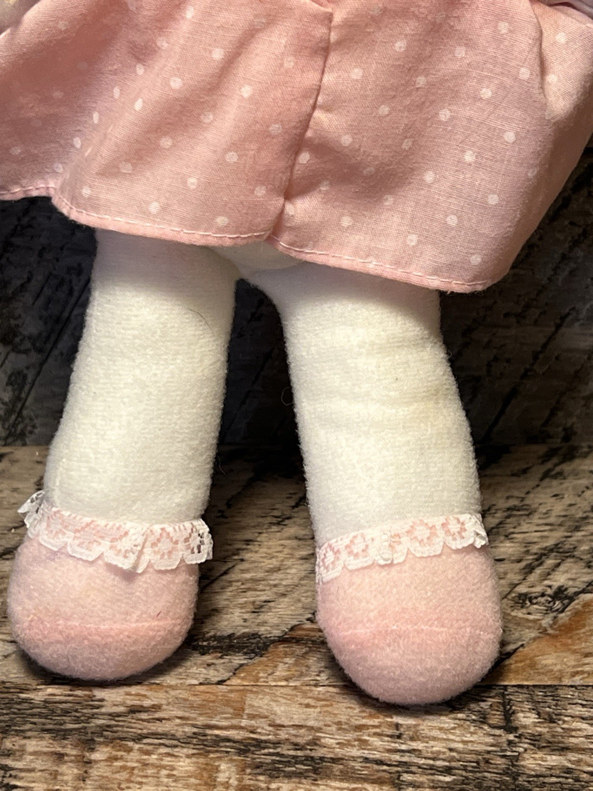 Vtg Blue Eyes Cloth Doll With Rubber Face Plush Doll Hong Kong Rare